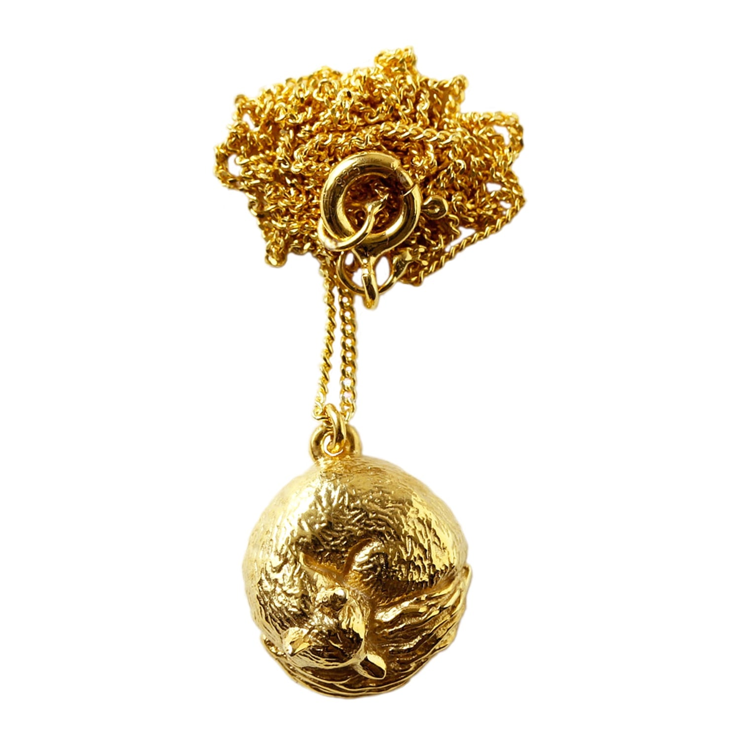 Fox Necklace – Small, Sleeping - Gold