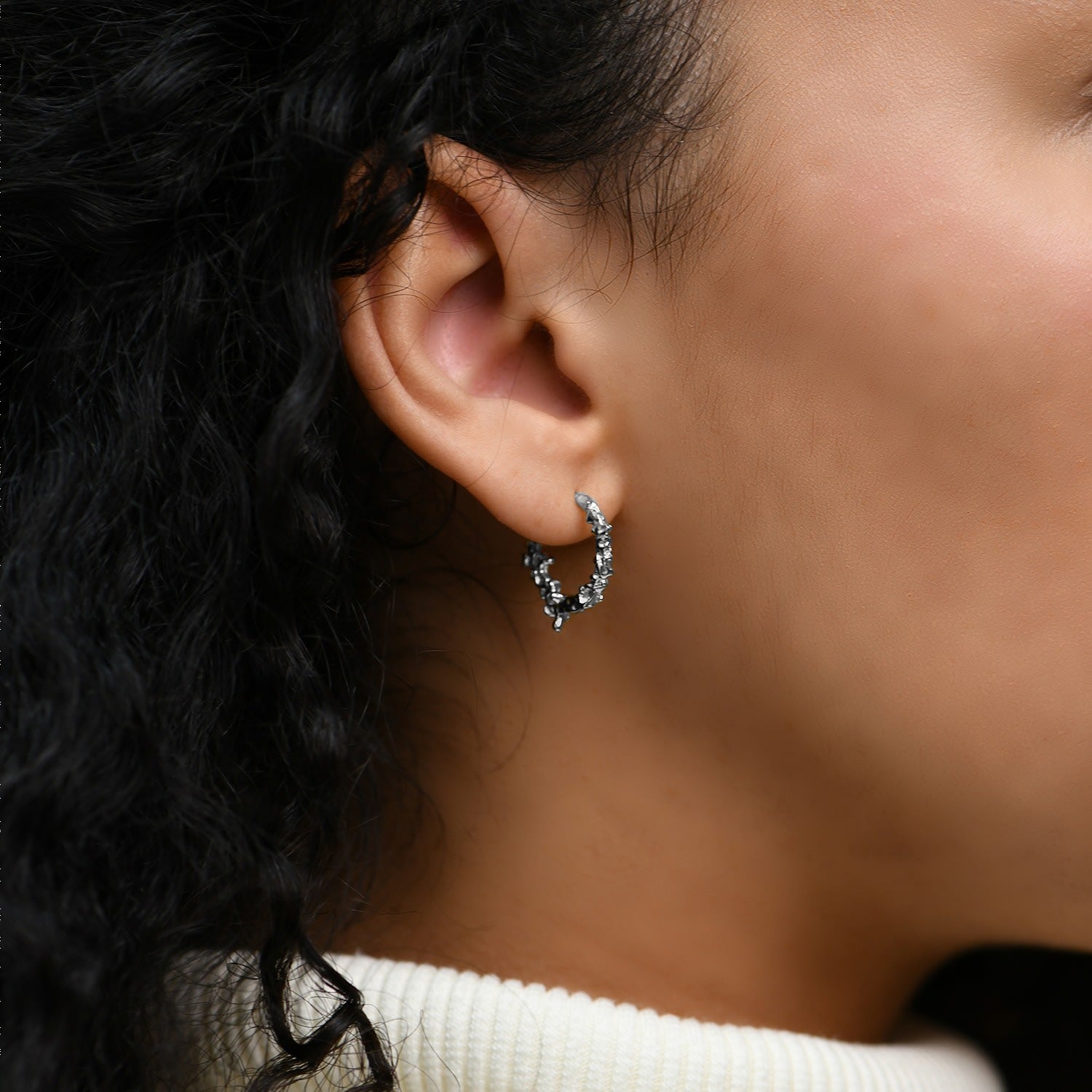 Foyers Organic Drop Huggie Earrings