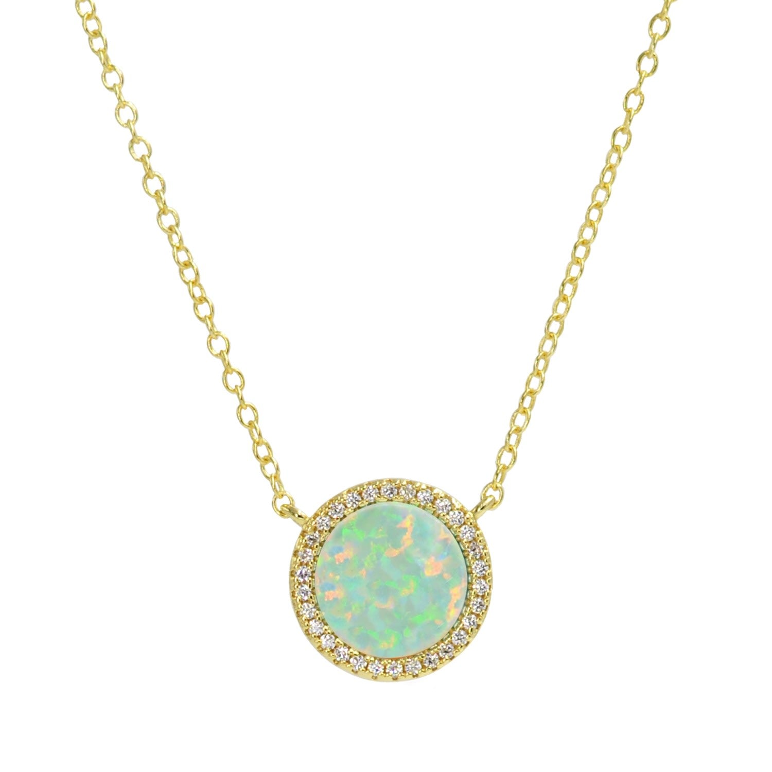 Beacon Opal Circle Necklace With Crystals - Green