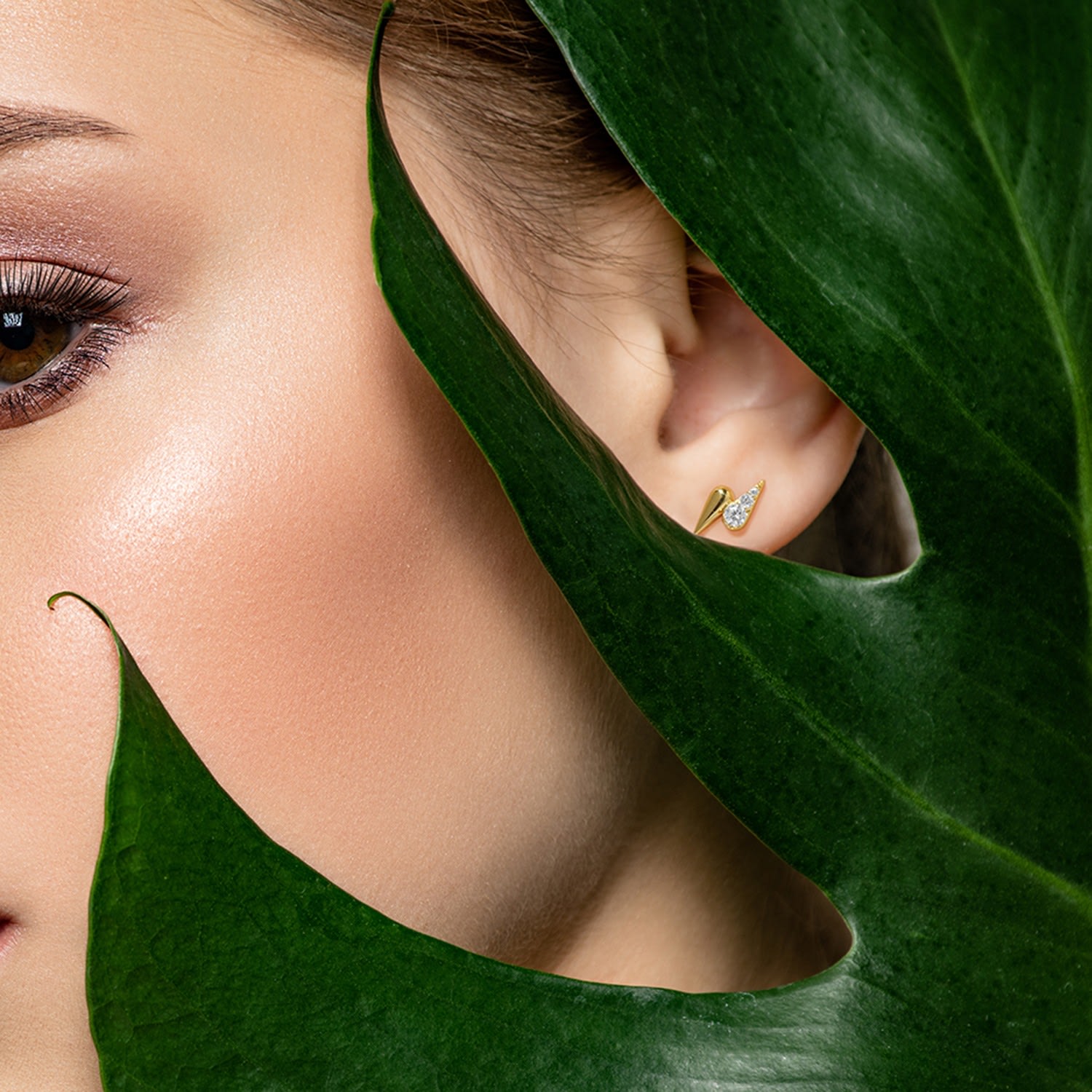 Double Waterdrop Stud Earrings - Silver