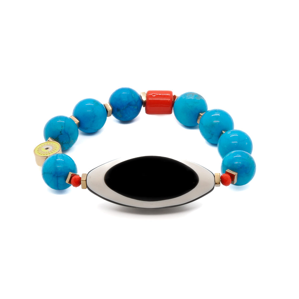 Happiness Turquoise Eye Bracelet - Turquoise