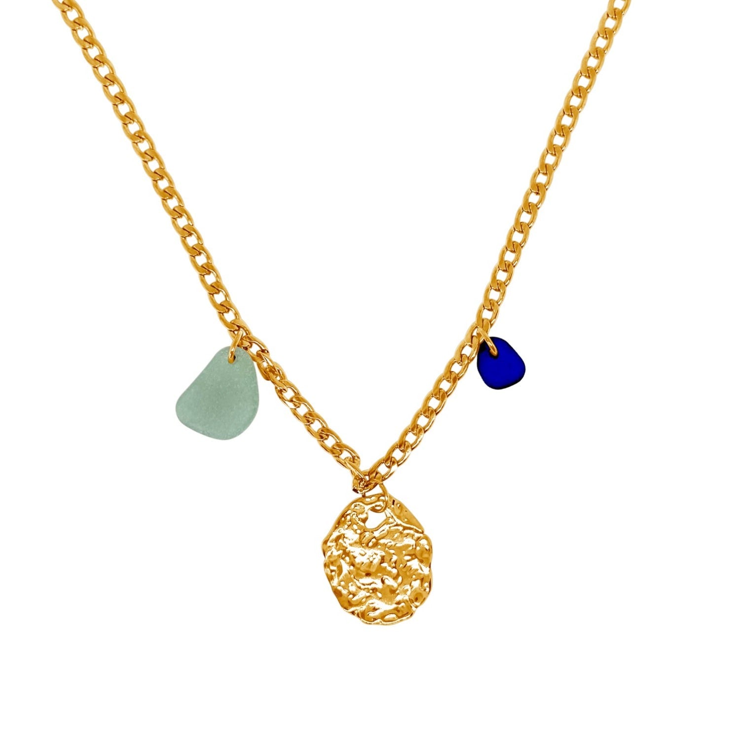 Fragments Blue Sea Glass Necklace