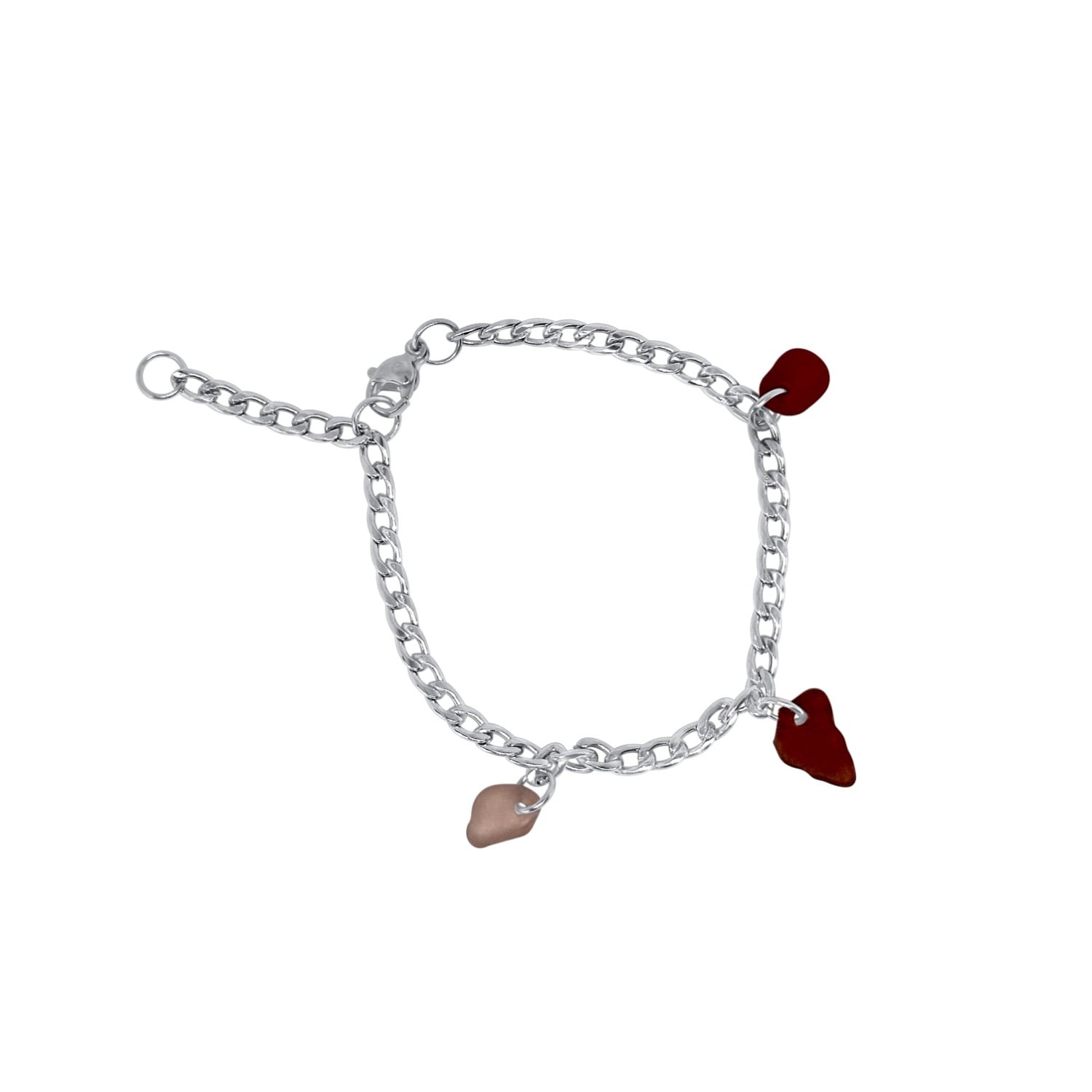 Fragments Red And Brown Sea Glass Bracelet