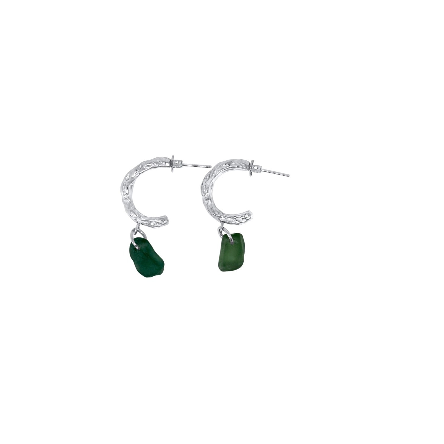 Fragments Signature Hoops Green Sea Glass Steel