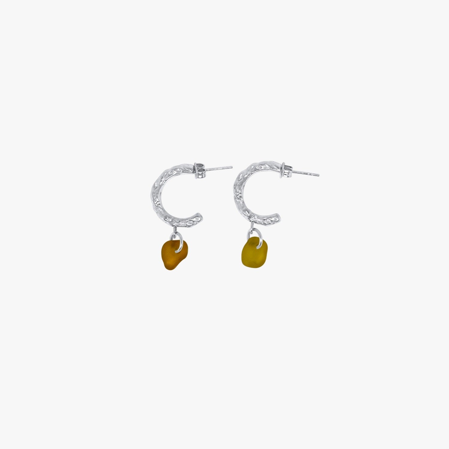Fragments Signature Hoops Yellow Sea Glass Steel