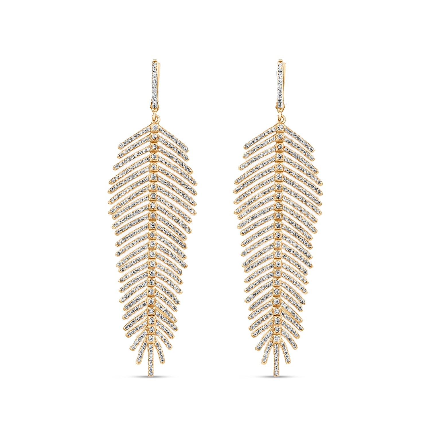 Freedom Earrings With Man Made Cz Diamond Stimulant In 18K Gold Vermeil