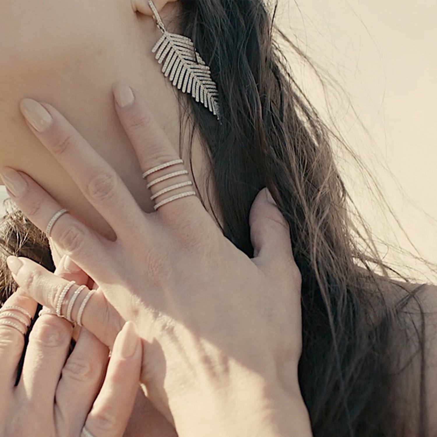 Freedom Earrings With Man Made Cz Diamond Stimulant In 18K Gold Vermeil