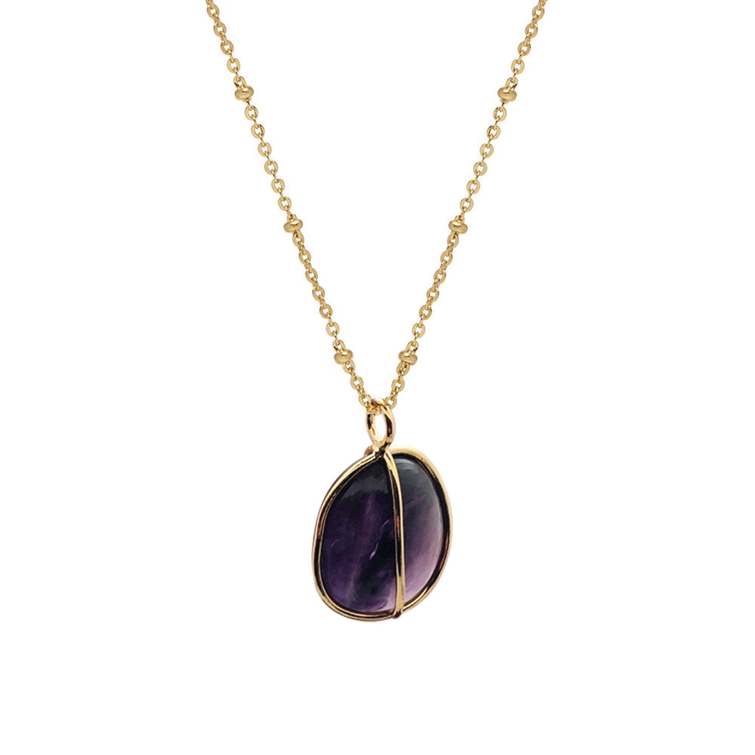 Freeform Amethyst Pebble Pendant