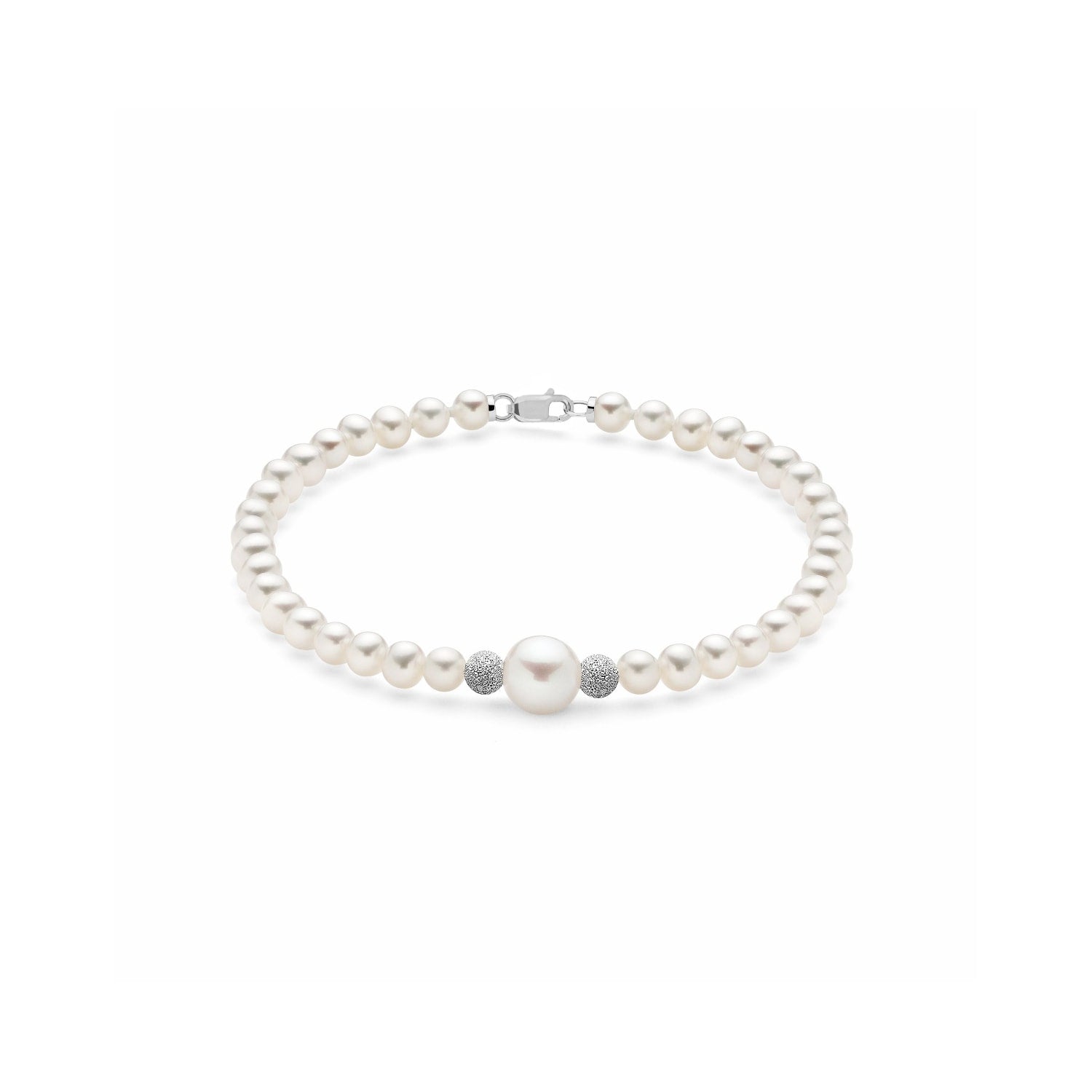 Freshwater Pearl Bracelet With Eighteen Kt White Gold And Safe Clasp