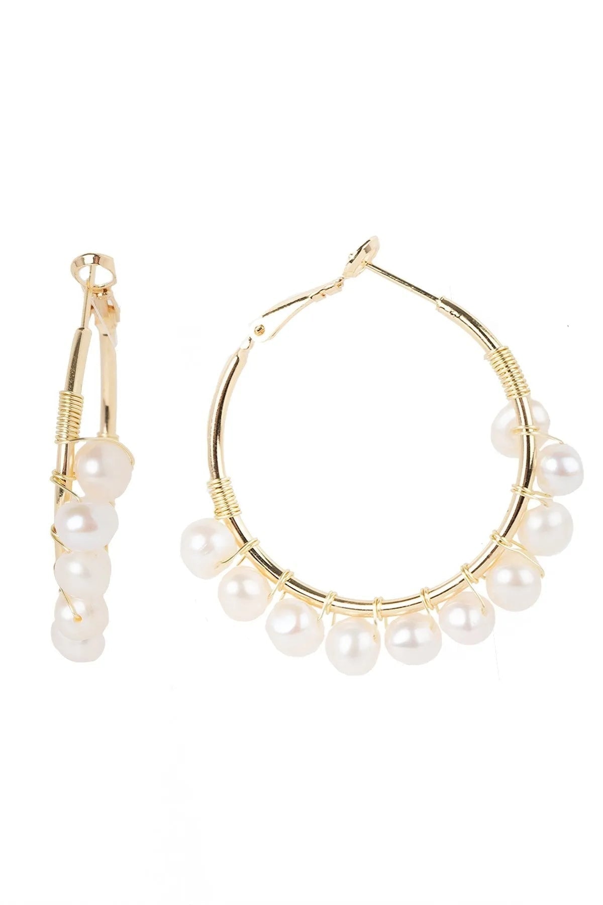 Freshwater Pearl Hoop Earrings