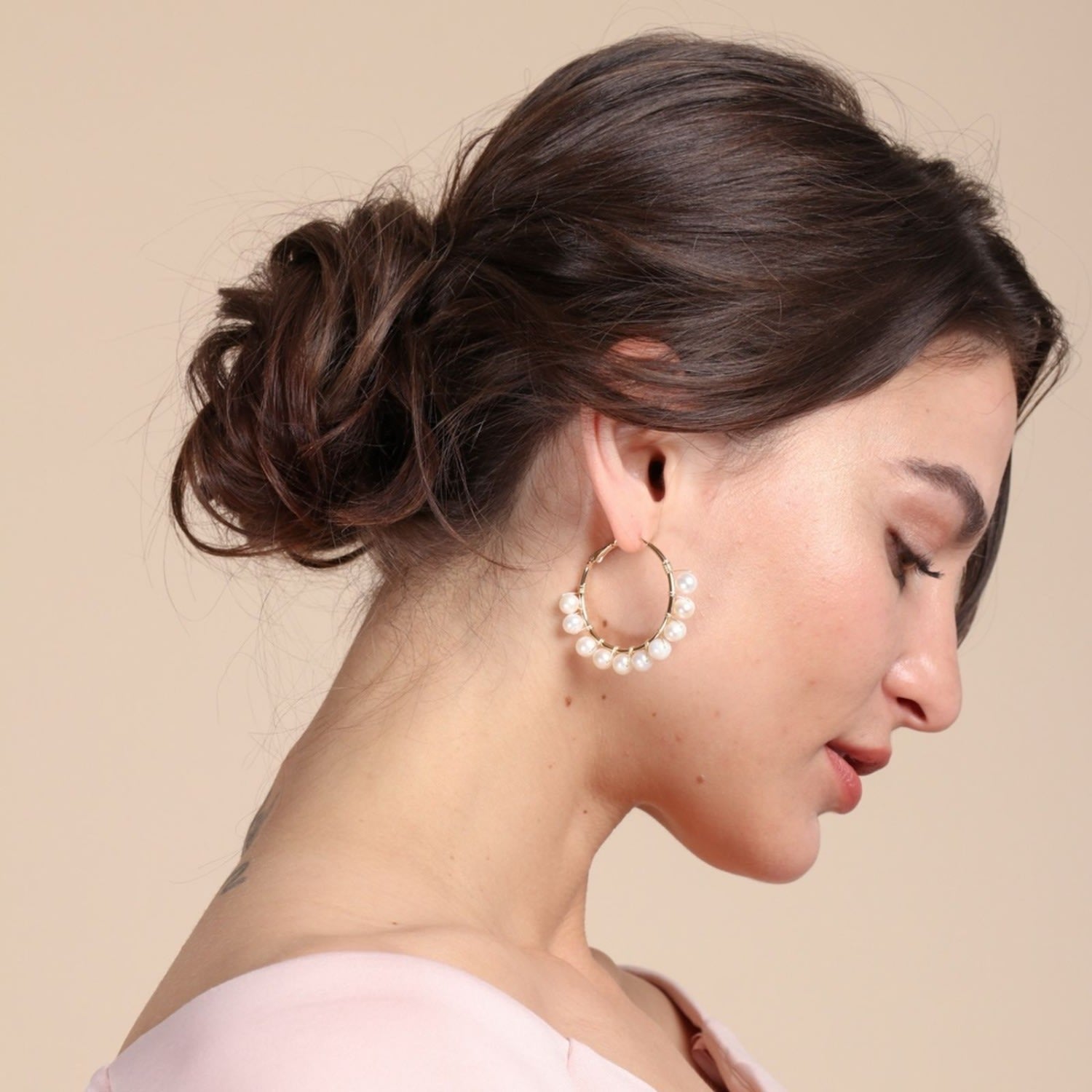 Freshwater Pearl Hoop Earrings