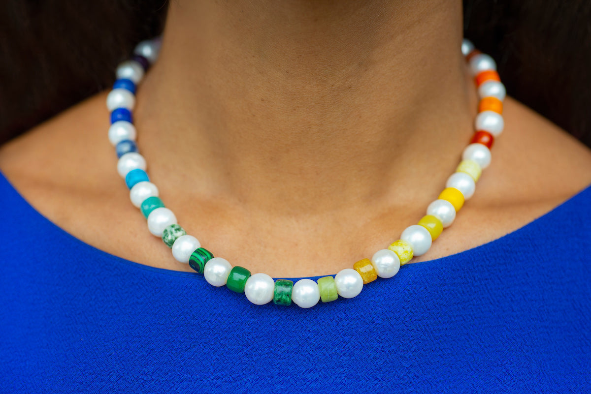 Freshwater Pearl Rainbow Necklace