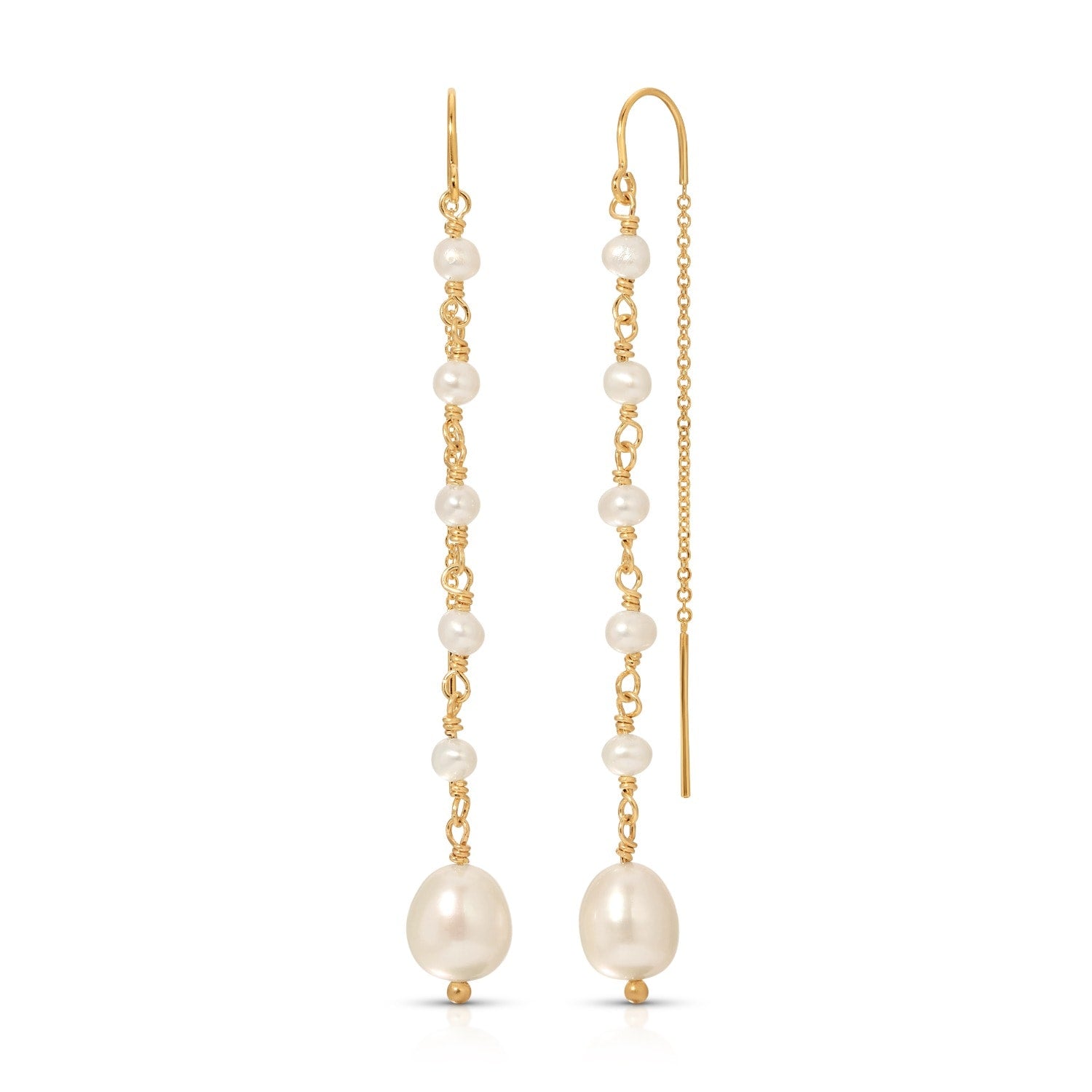 Freshwater Pearl Threader Earrings - Goldfilled