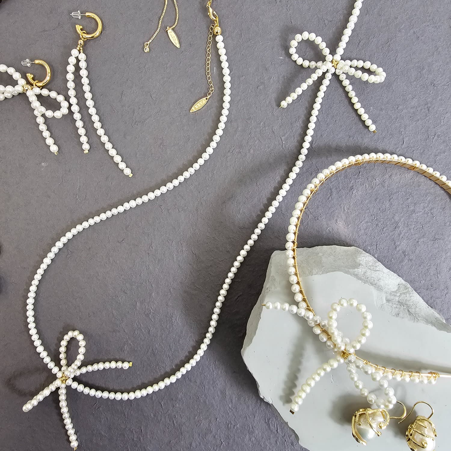 Freshwater Pearls Crafted Butterfly Knot Long Necklace