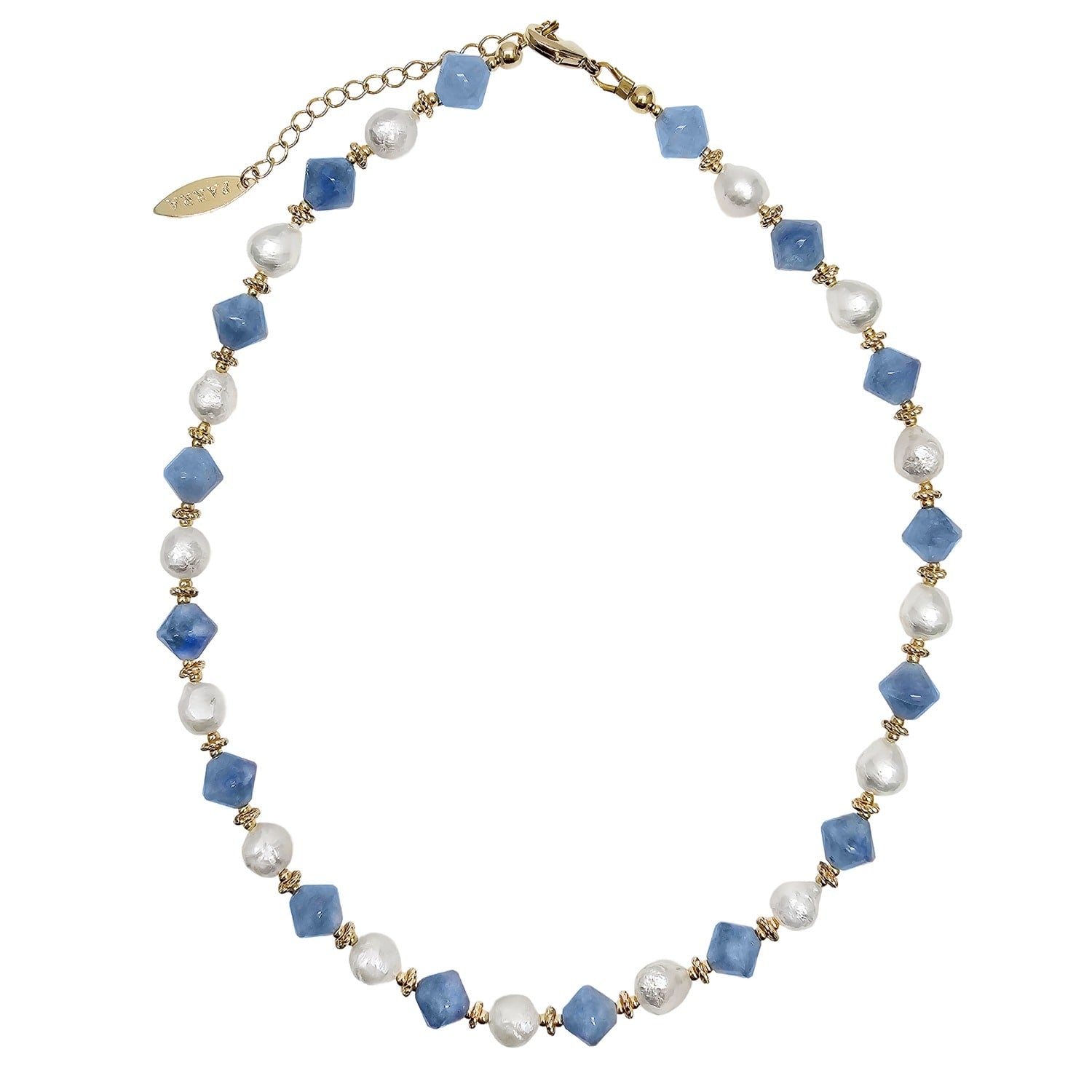 Freshwater Pearls With Blue Jade Choker Necklace