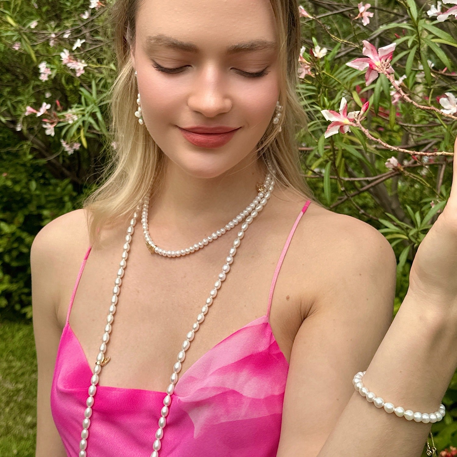 Freshwater Pearls With Butterfly Charms Long Or Multi- Layers Necklace