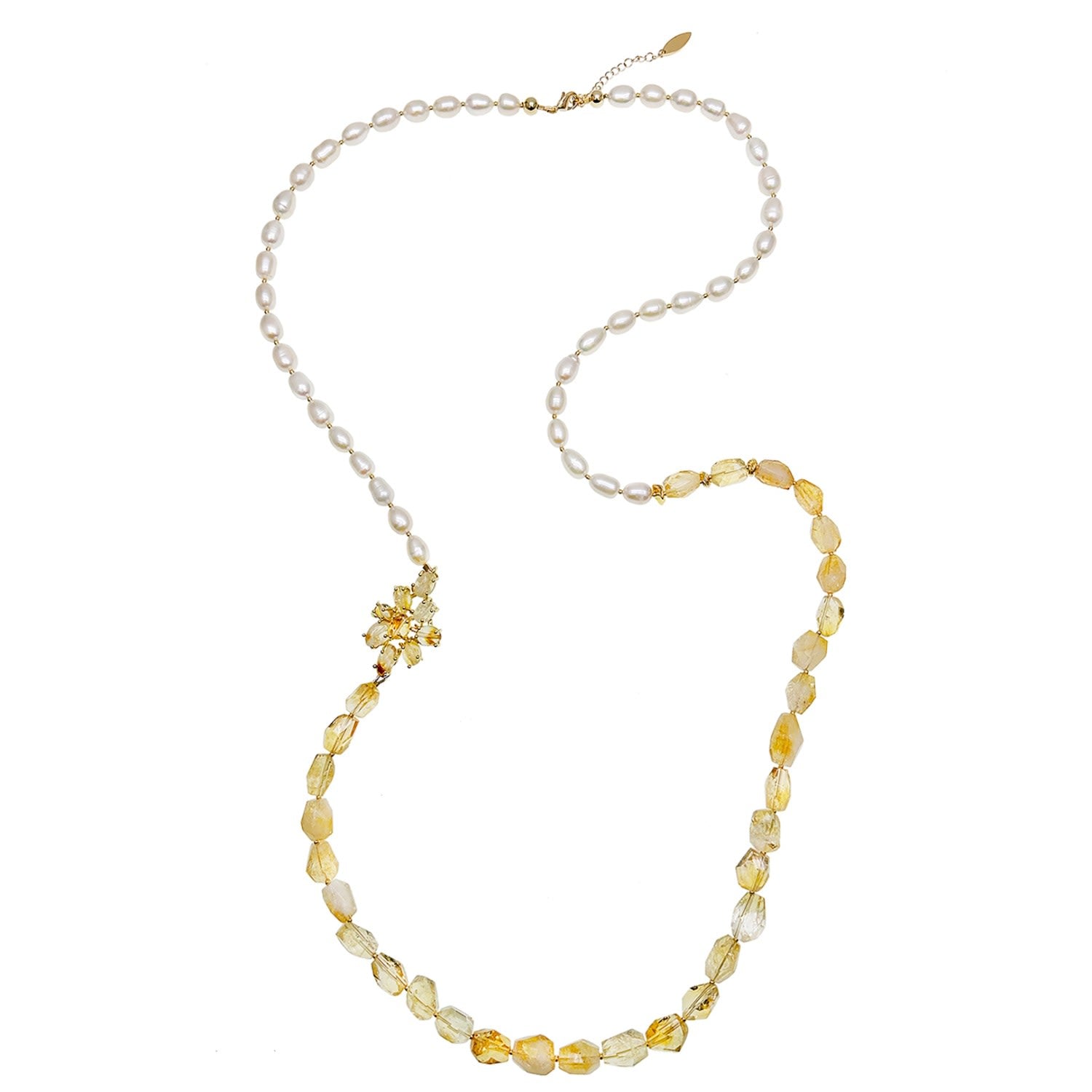 Freshwater Pearls With Citrine Multi-Way Necklace