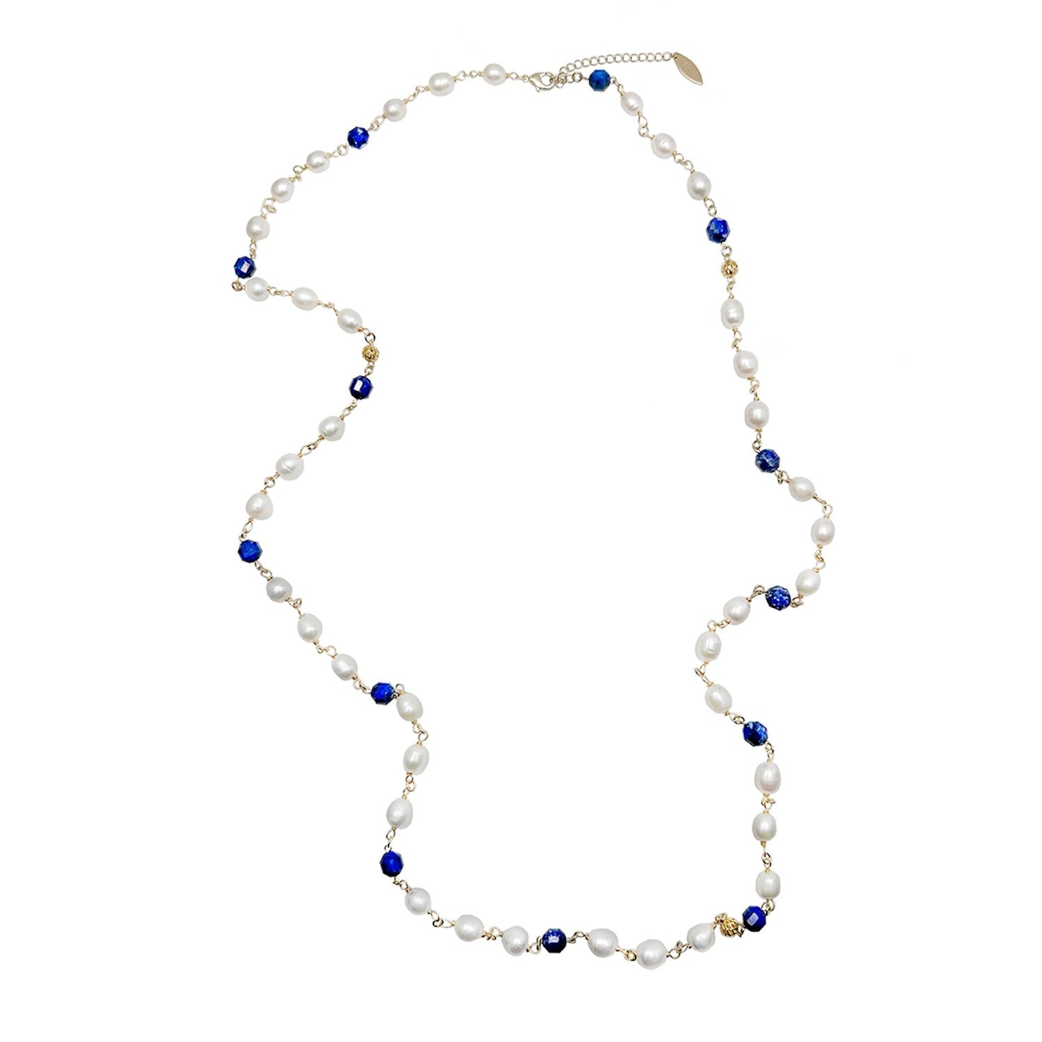 Freshwater Pearls With Lapis Multi-Way Necklace
