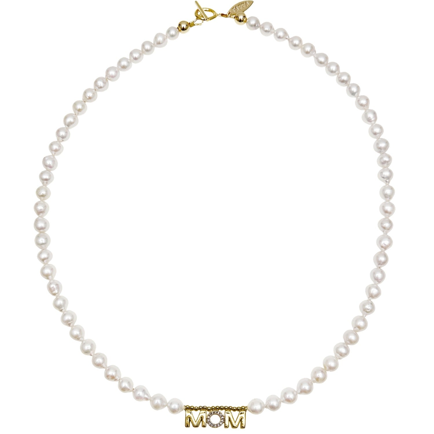 Freshwater Pearls With Mom Pendant Necklace
