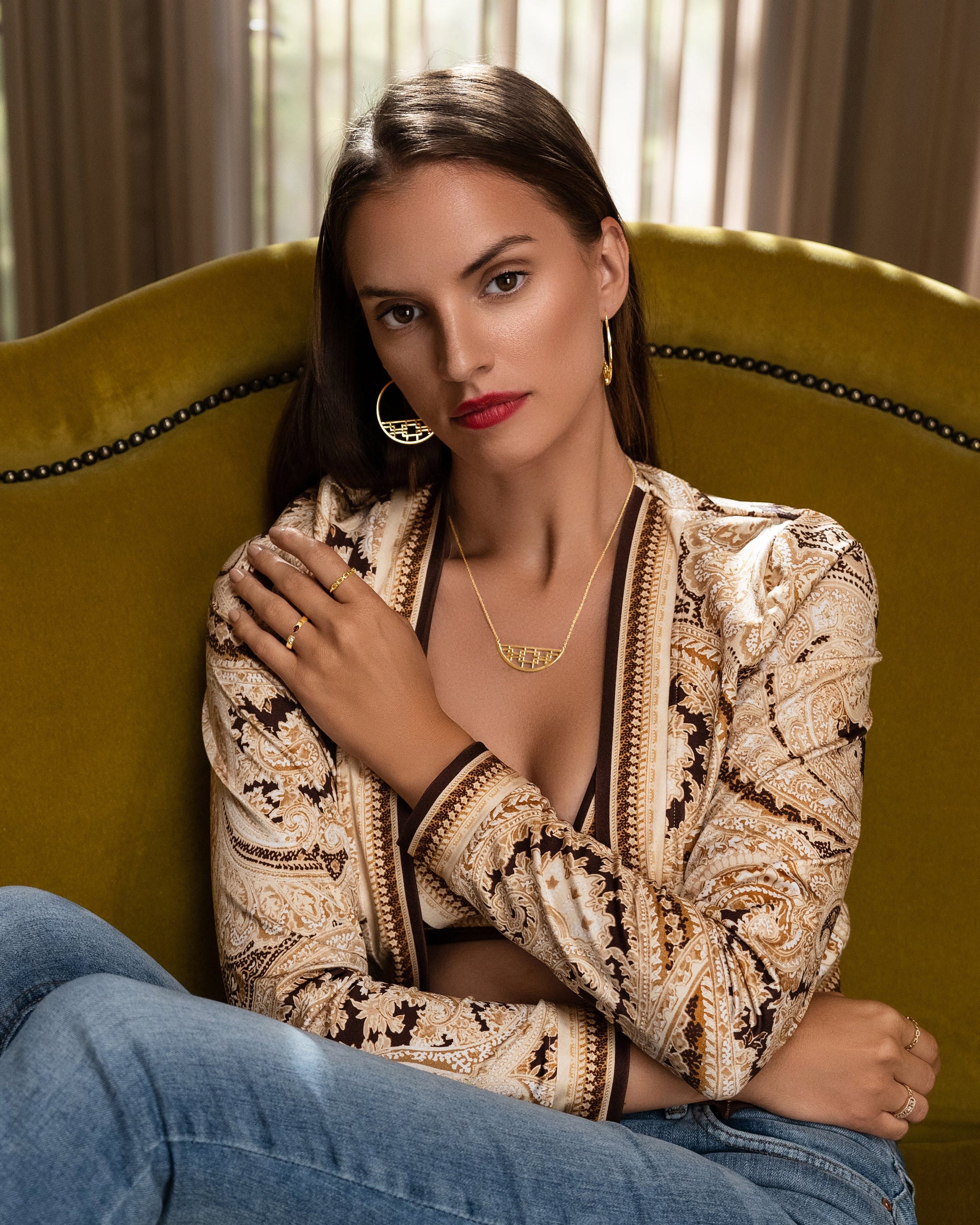 Gold Fretwork Necklace