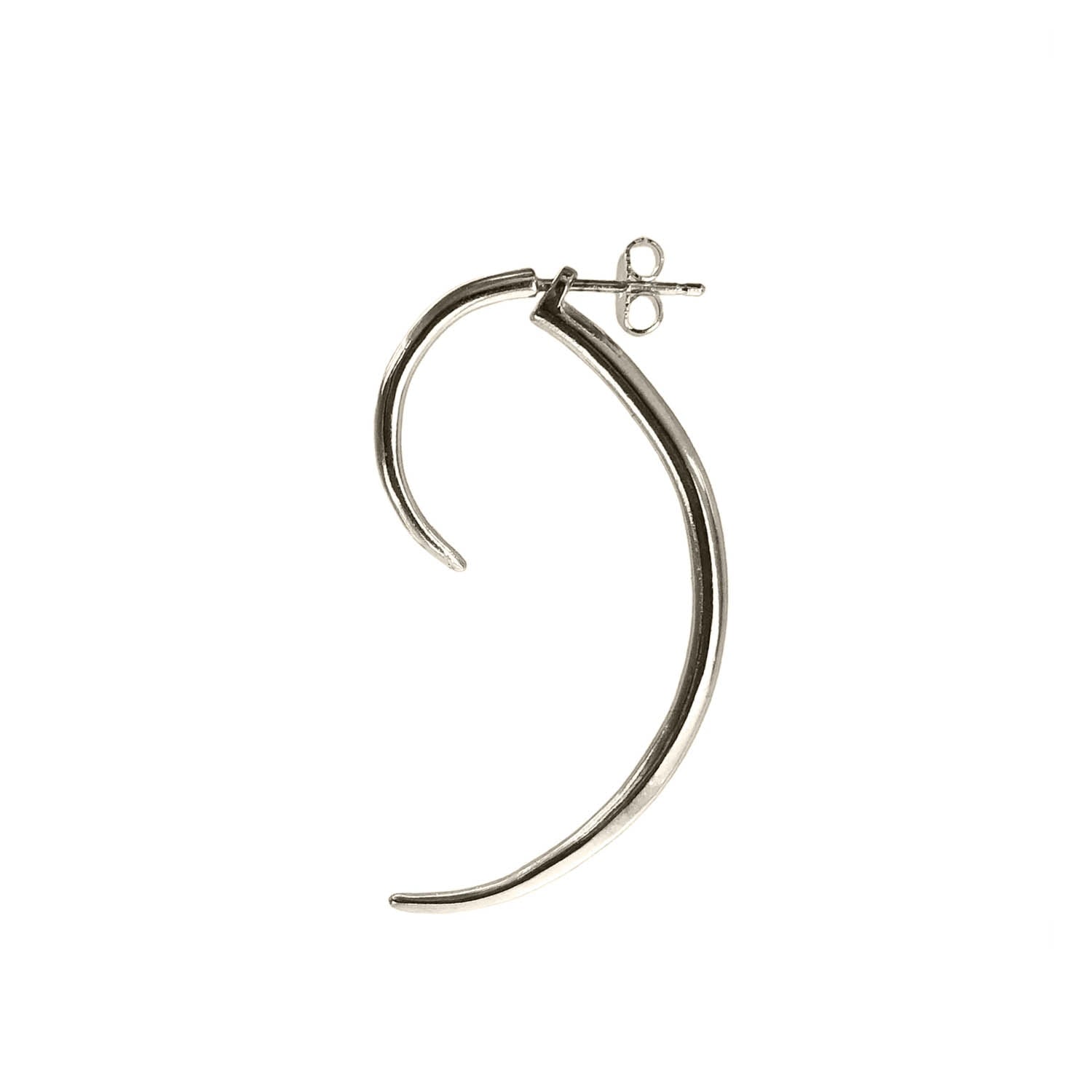 Front-Back Single Hoop Earring -Sterling Silver