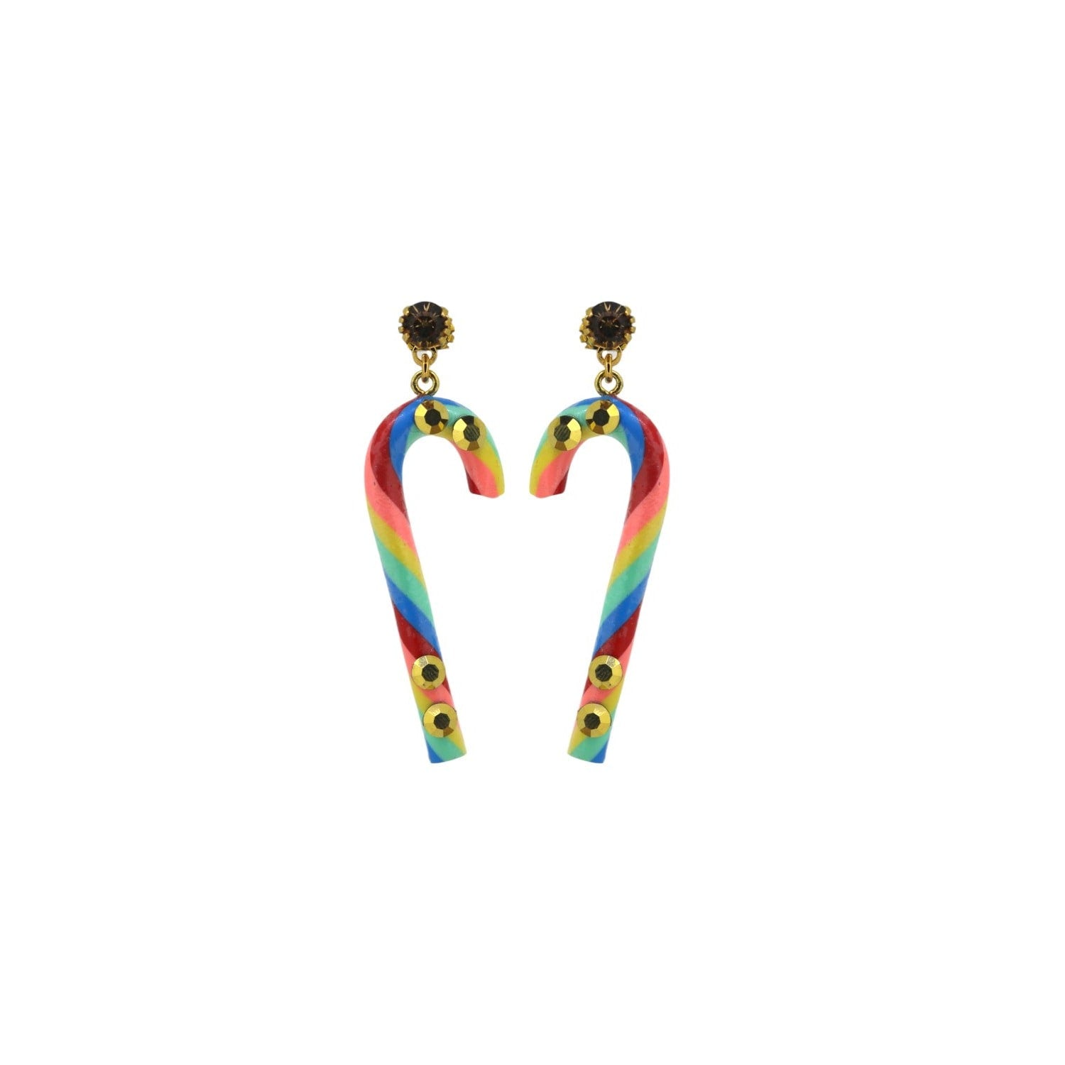 Fruit Salad Candy Cane Earrings
