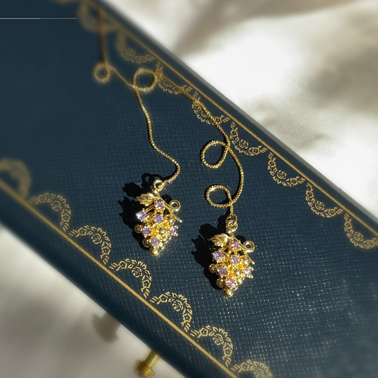 Fruit Threader Earrings - Pink & Purple