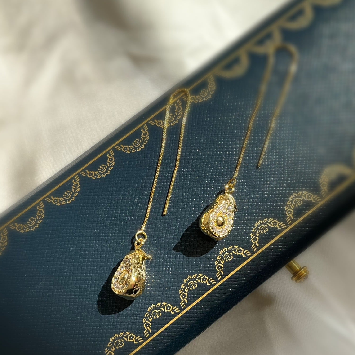 Fruit Threader Earrings - White