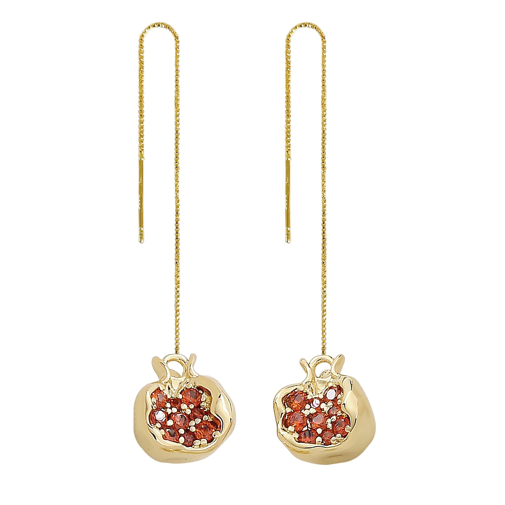 Fruit Threader Earrings - Red