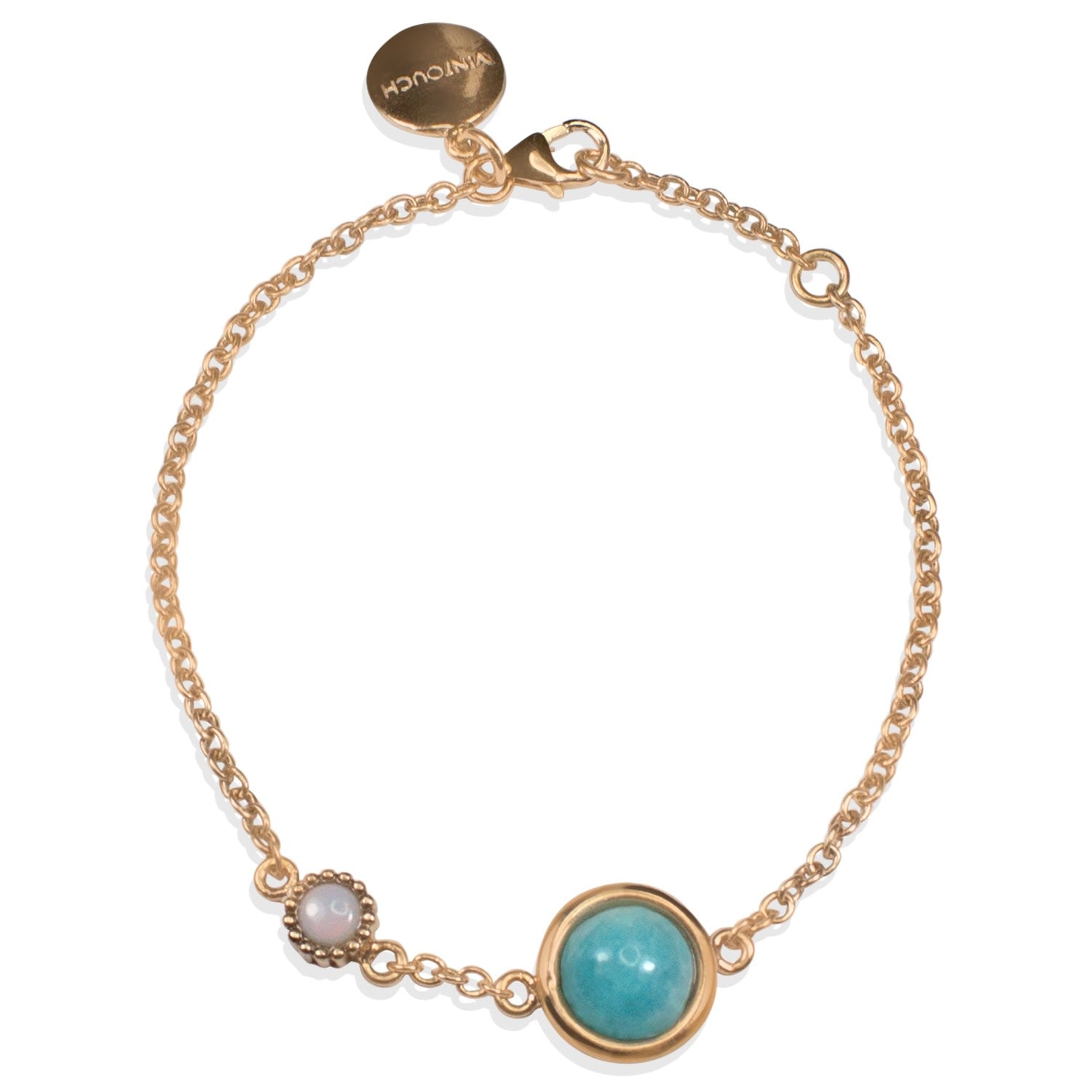 Satellite Rose Gold Vermeil Amazonite & Opal Bracelet