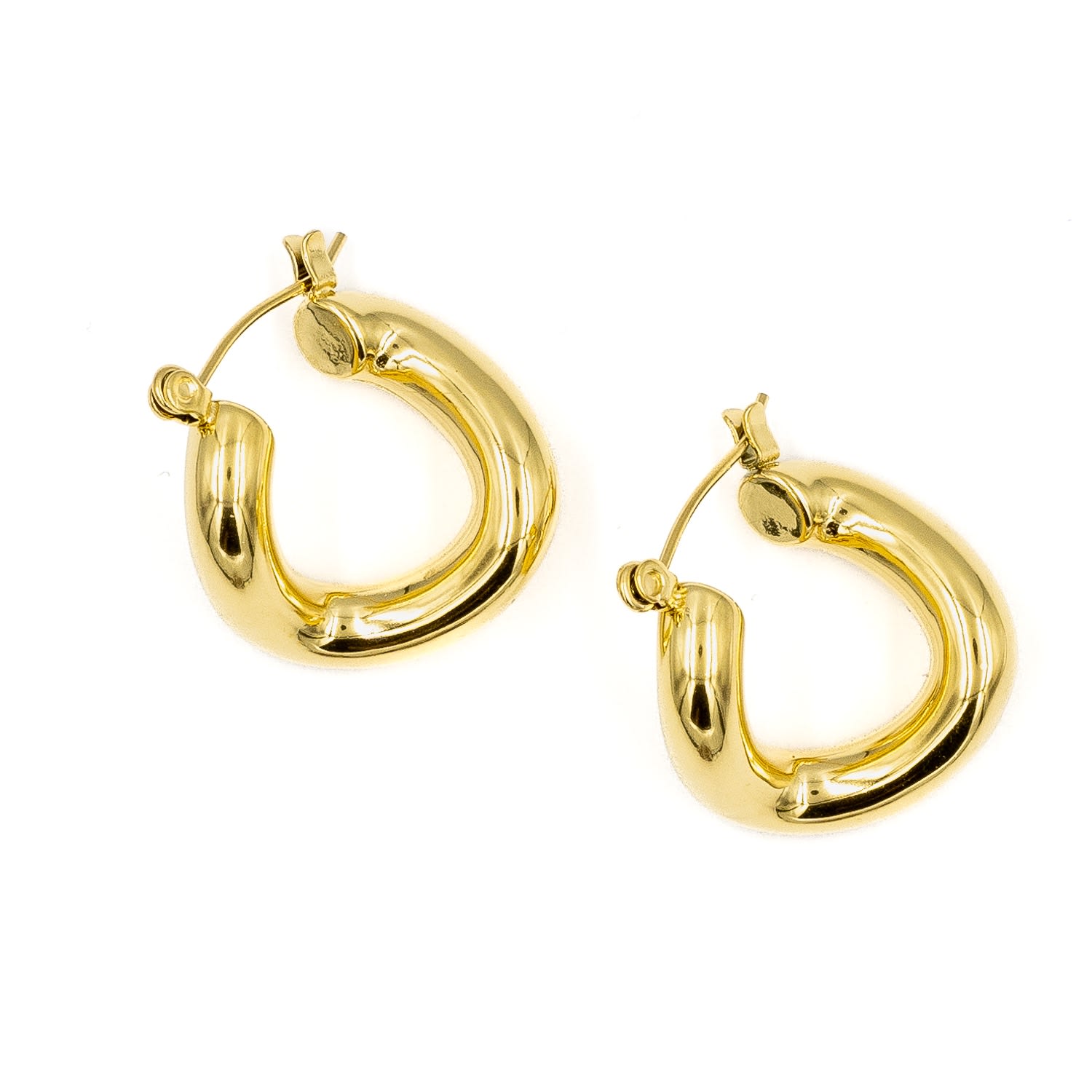 Gold Twisted Hoop Earrings
