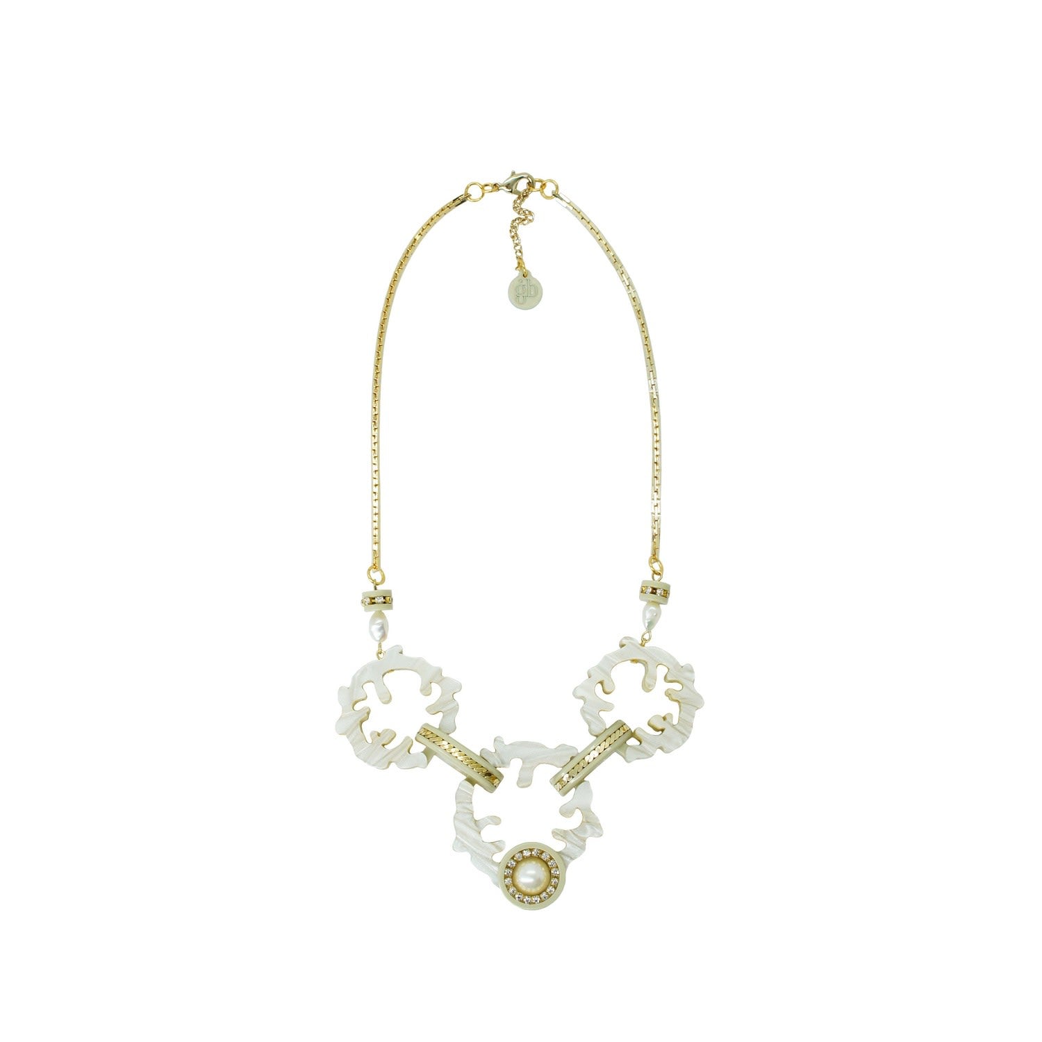 Handmade Necklace Hoop Coral Clay