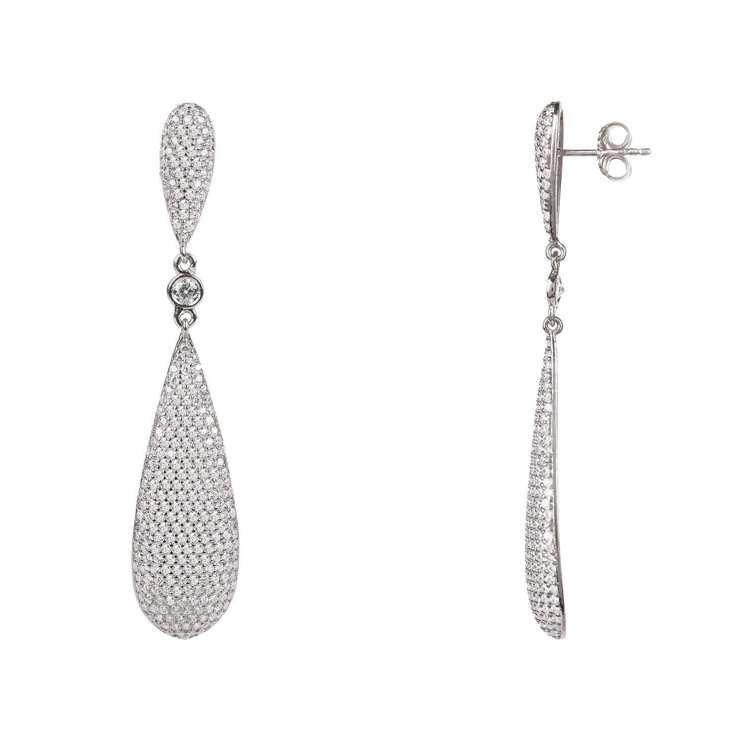 Coco's Long Drop Earrings Silver
