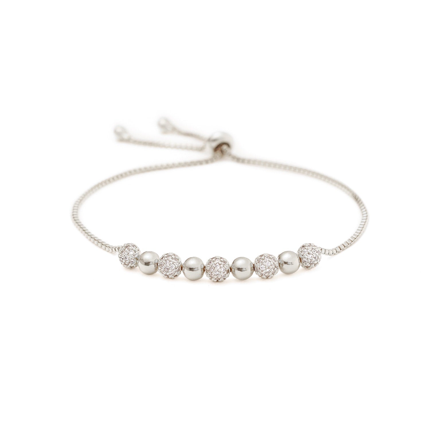 Full-Moon Adjustable Bracelet Silver