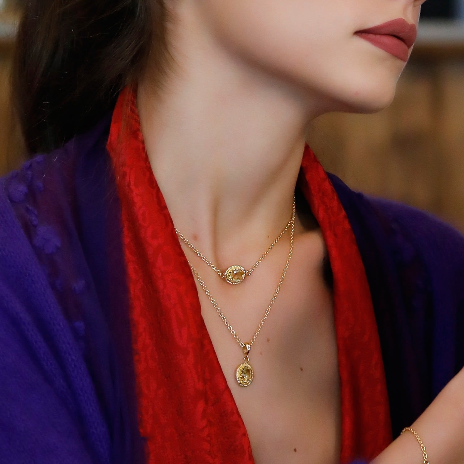 Luccichio Gold Vermeil Citrine Choker