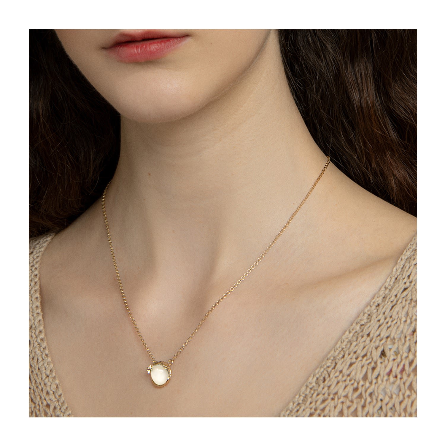 Ad Astra Gold-Plated Moonstone Necklace