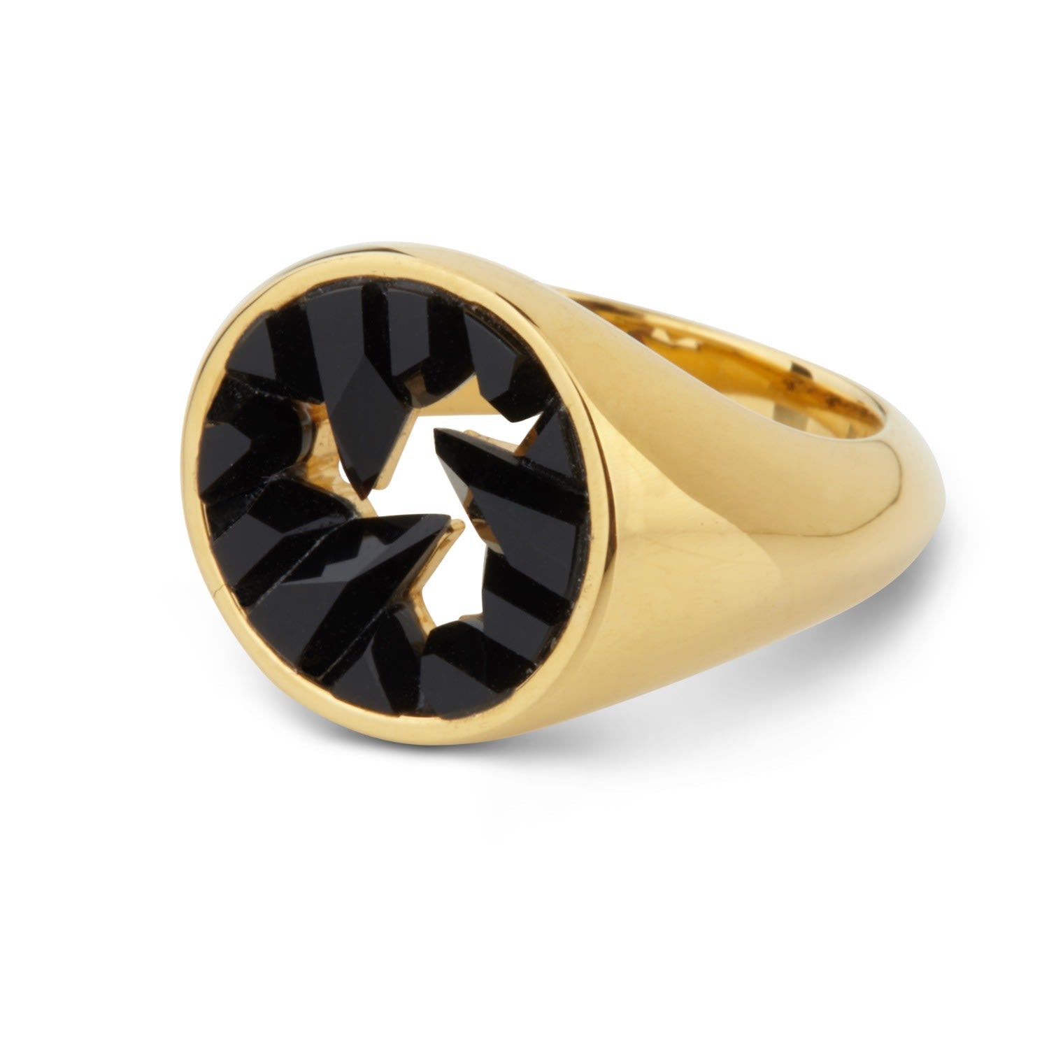 Signet Black Onyx Gold Ring