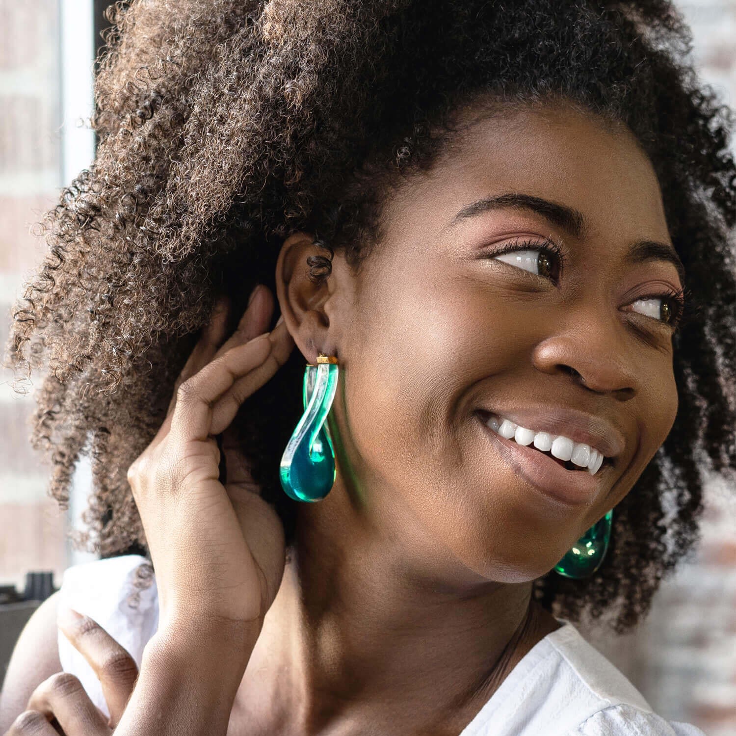 Large Horseshoe Hoops In Blue