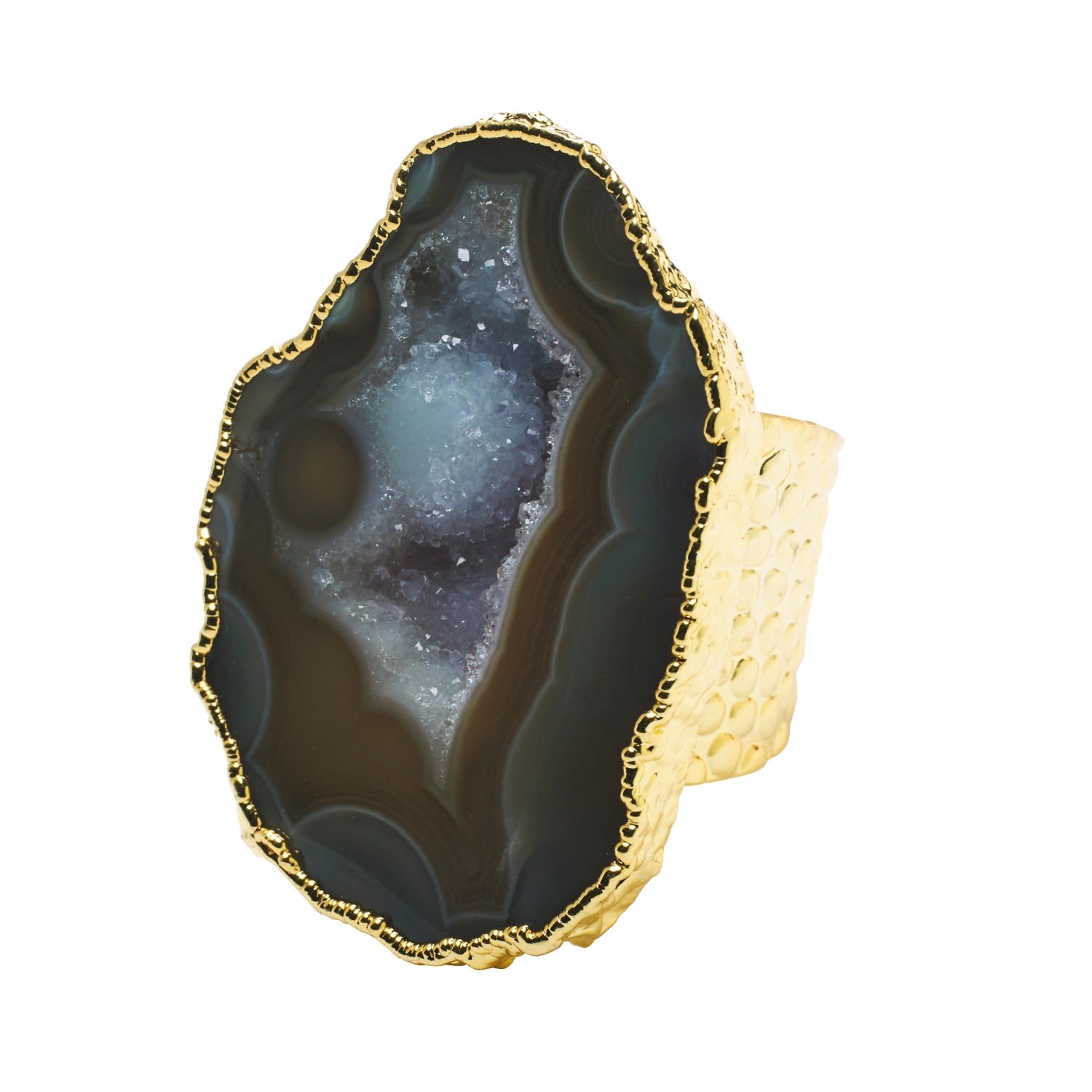 Neutral Mega Gemstone Gold Statement Ring