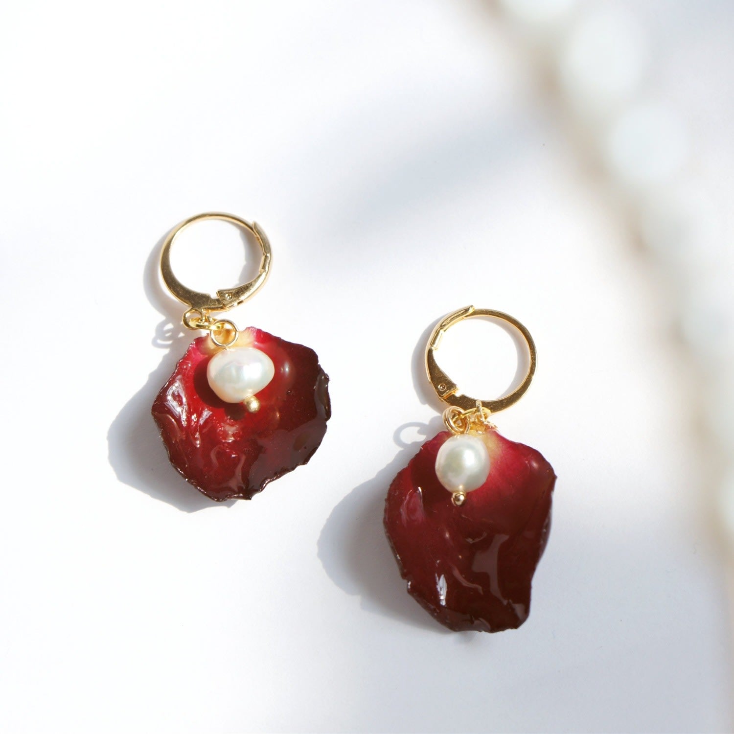 Grande Amore Rose Petal Gold Vermeil Huggie Hoop Earrings