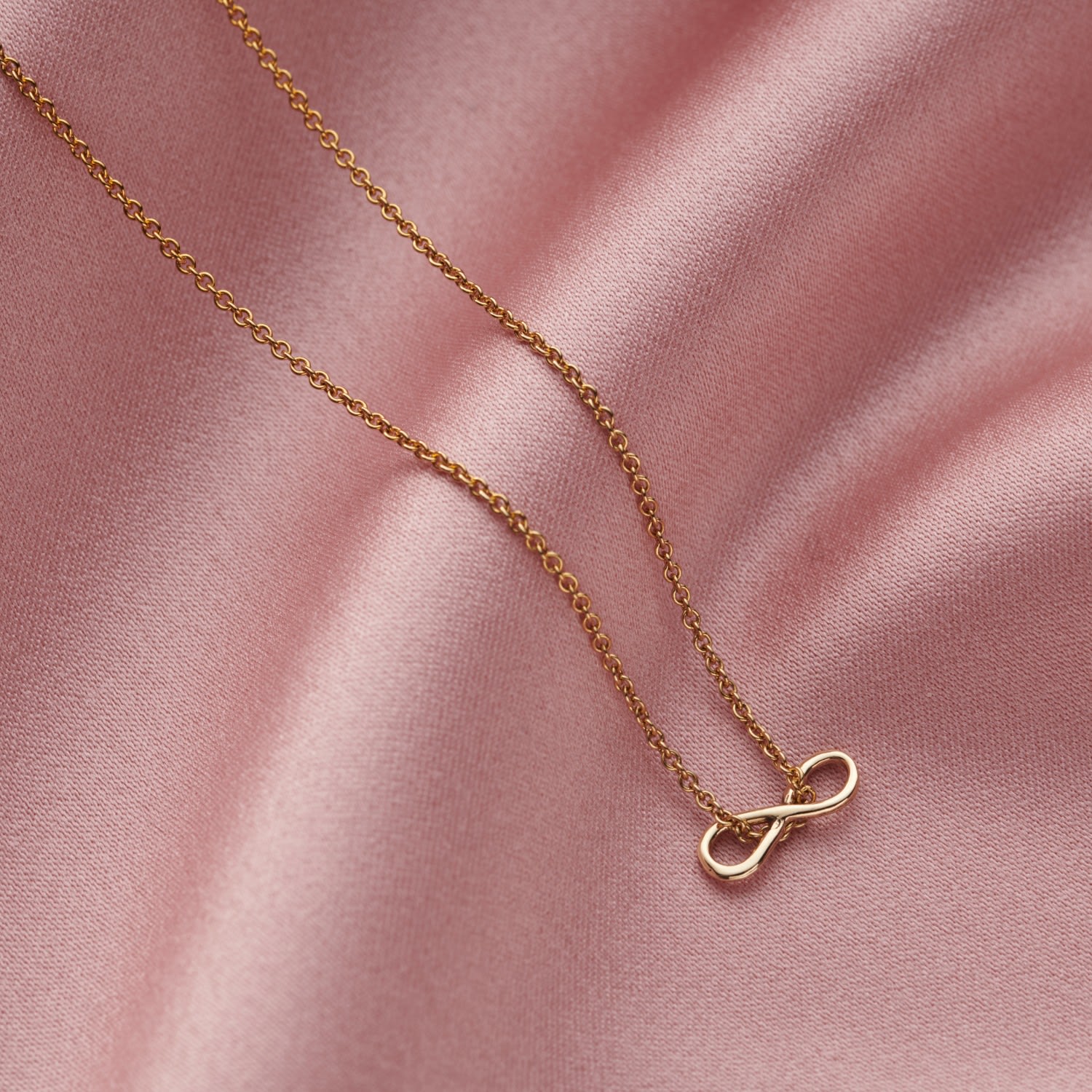 Yellow Gold Plated Mini Infinity Charm Necklace