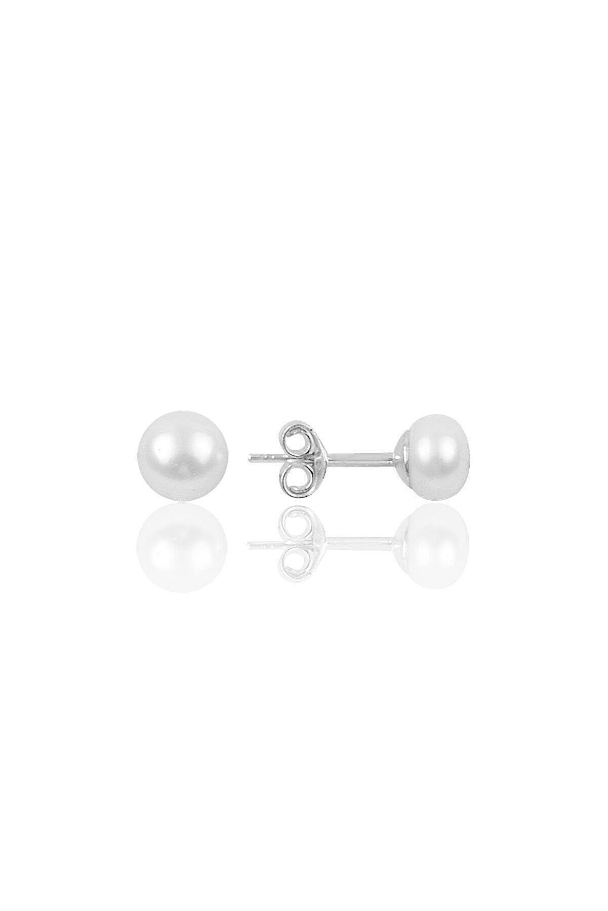 Sterling Silver Natural Freshwater Pearl Stud Earring