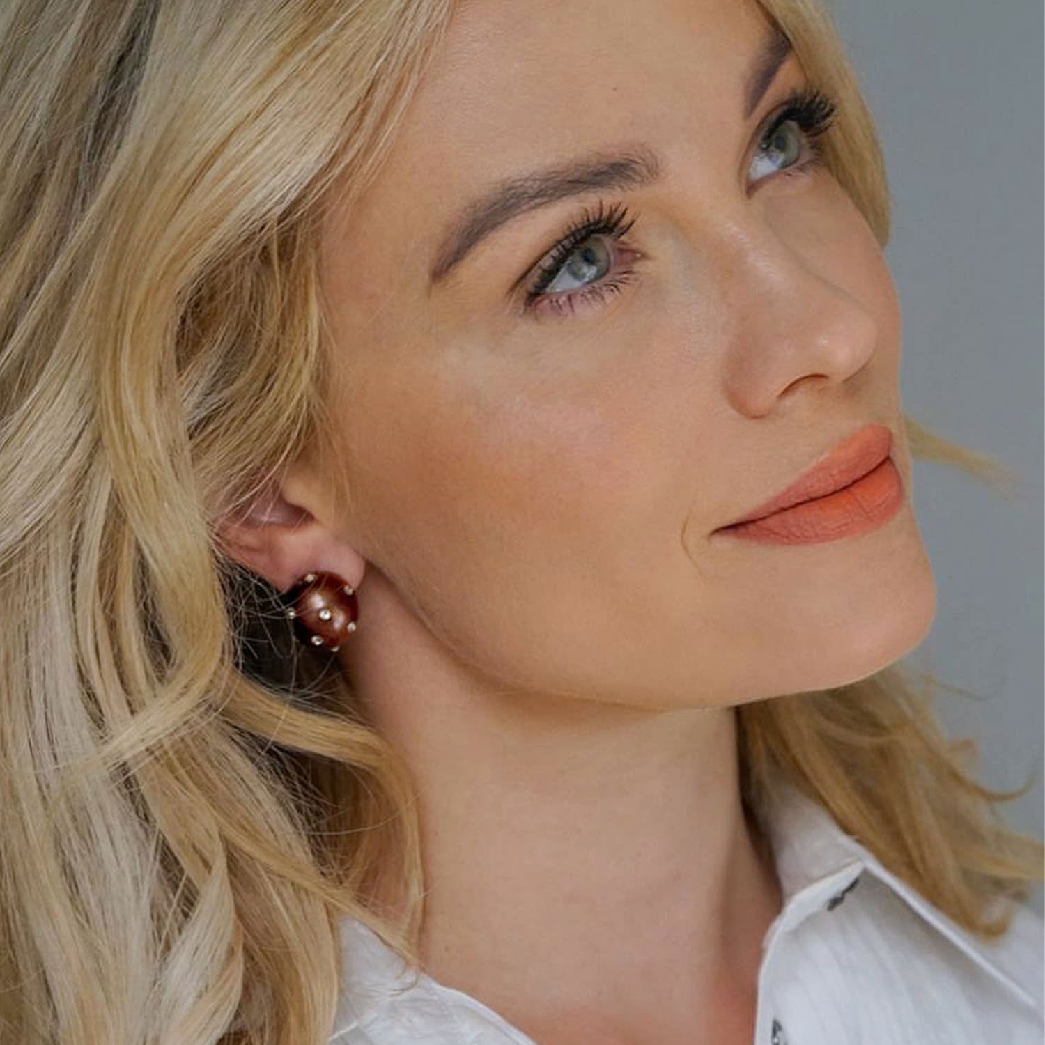 Gaia Jet Petite Earrings In Chocolate Cherry