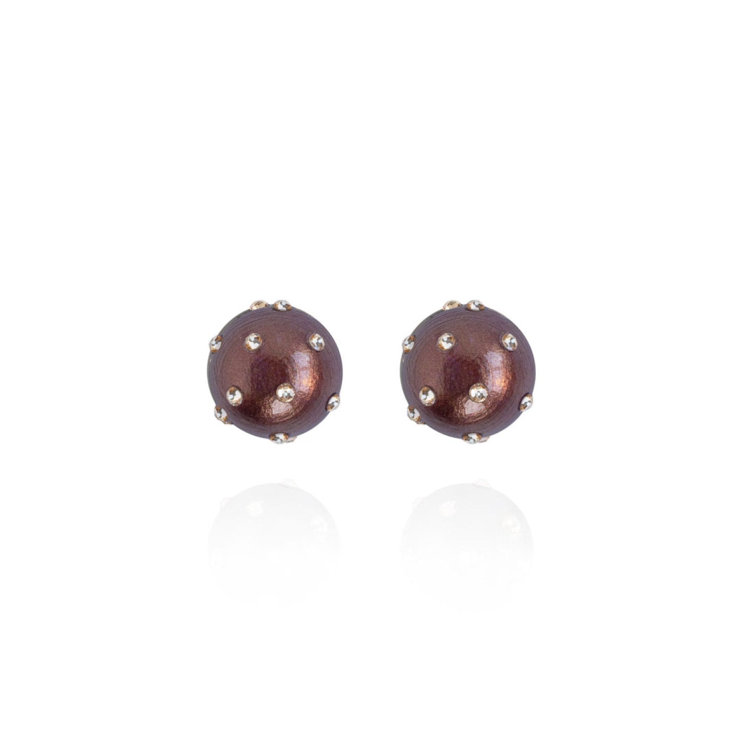 Gaia Jet Petite Earrings In Chocolate Cherry