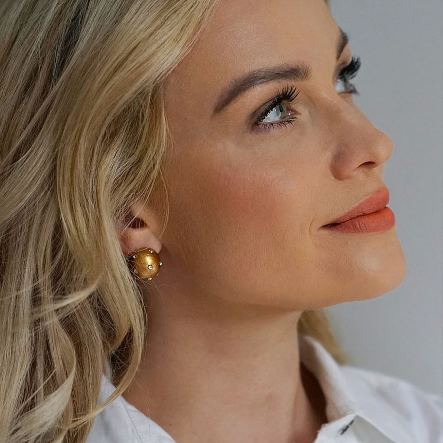 Gaia Jet Petite Earrings In Golden Saffron