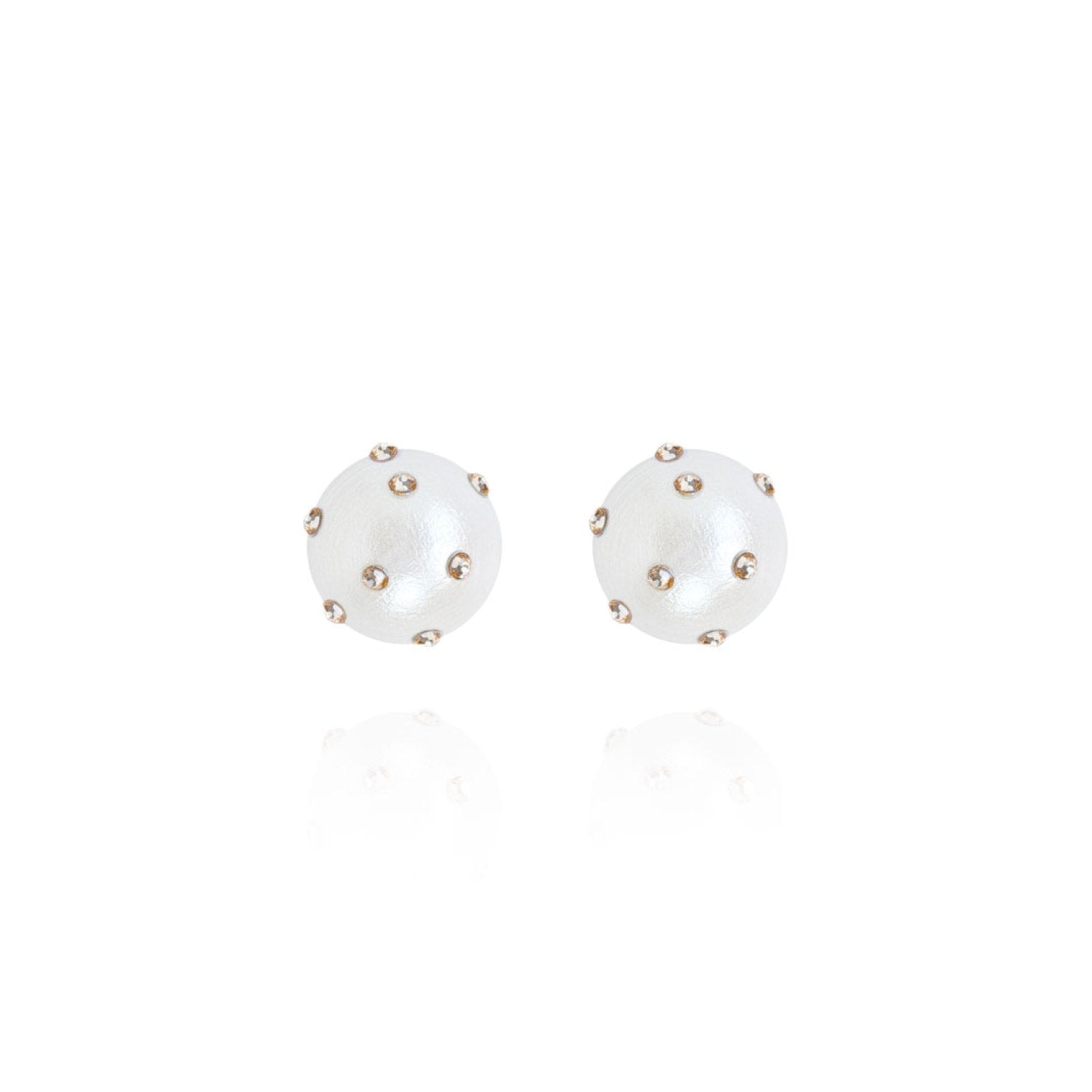 Gaia Jet Petite Earrings In White Heron