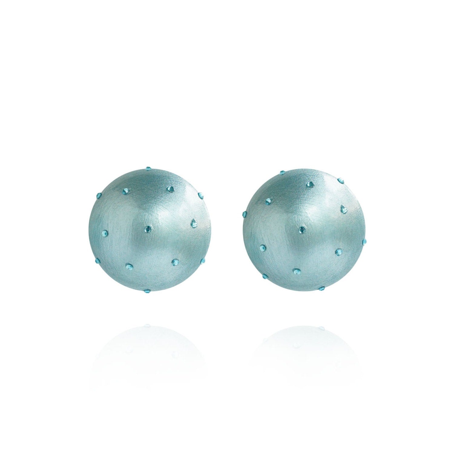 Gaia Midi Crystal Earrings In Aqua Blue