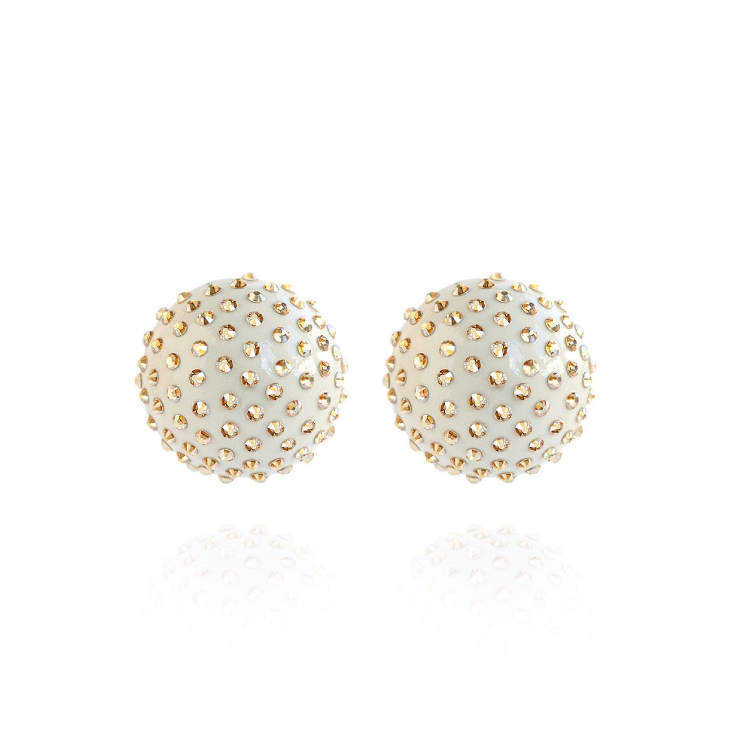 Gaia Midi Jet Earrings In Golden Ivory