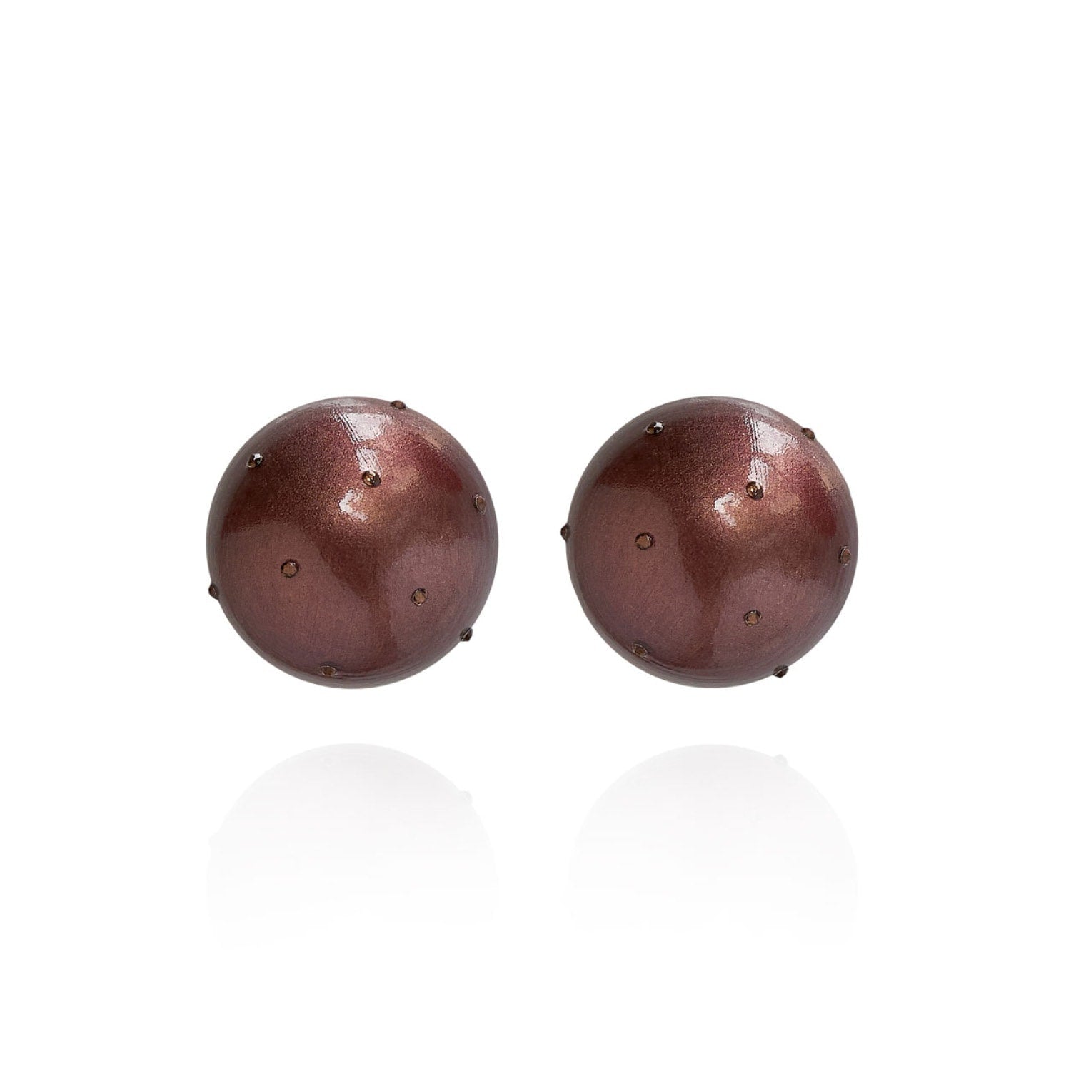 Gaia Midi Crystal Earrings In Chocolate Cherry