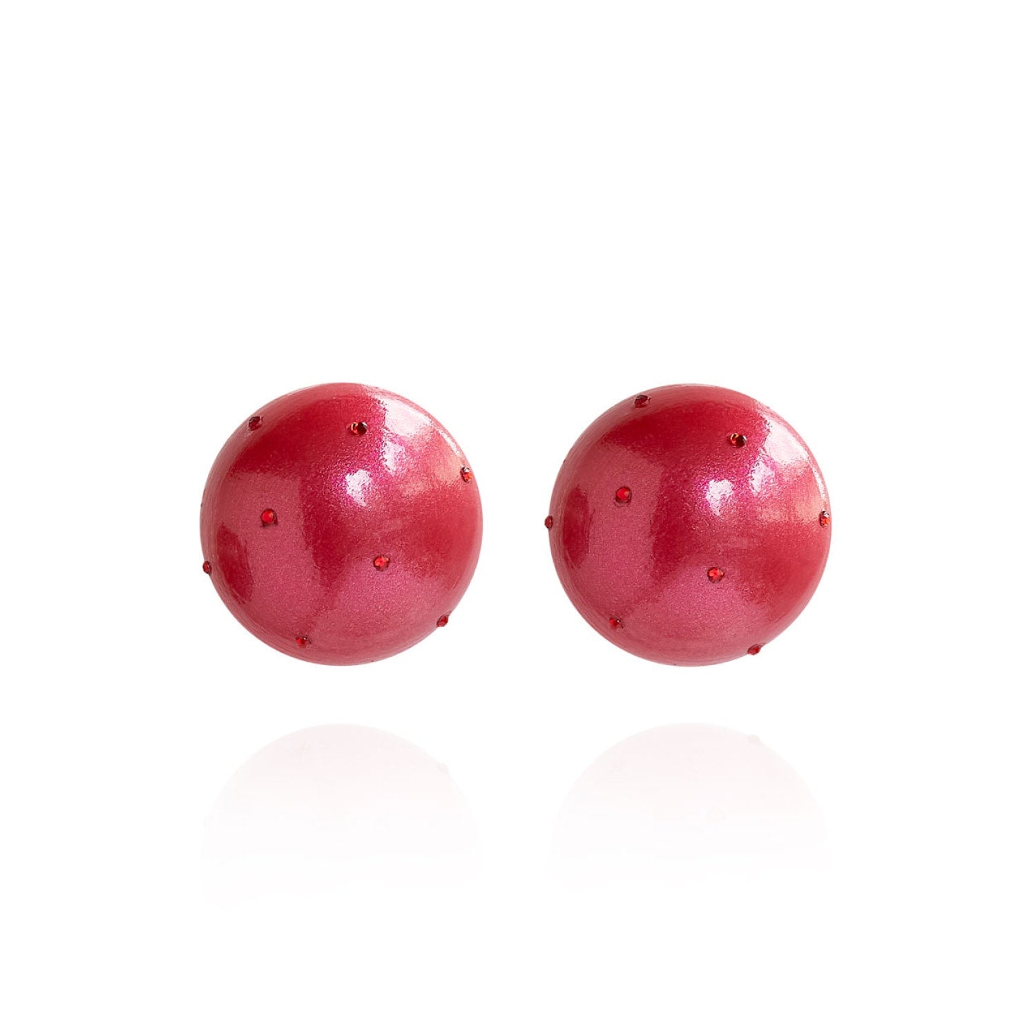 Gaia Midi Crystal Earrings In Coral Sunset